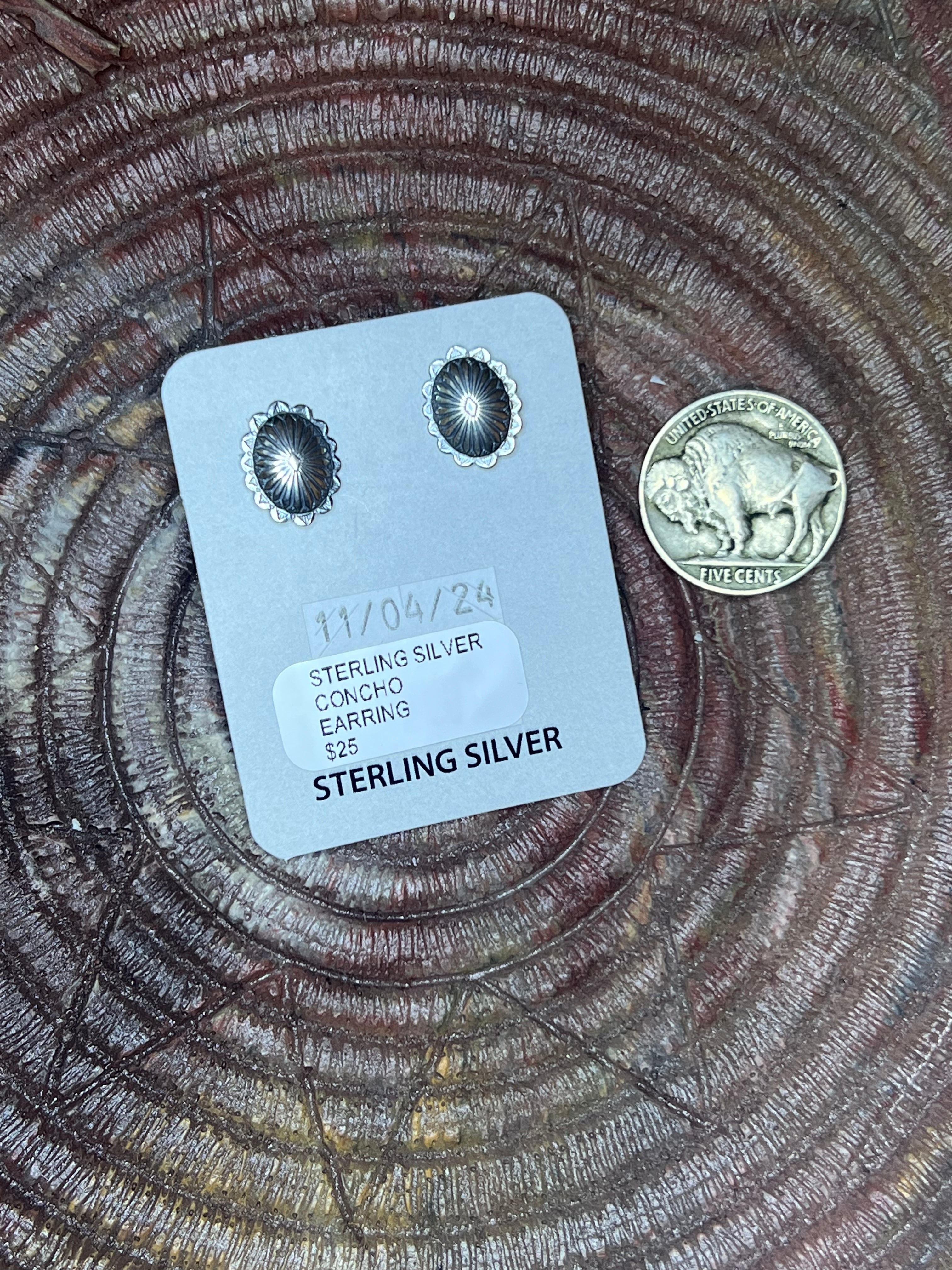 Sterling Silver Concho Studs