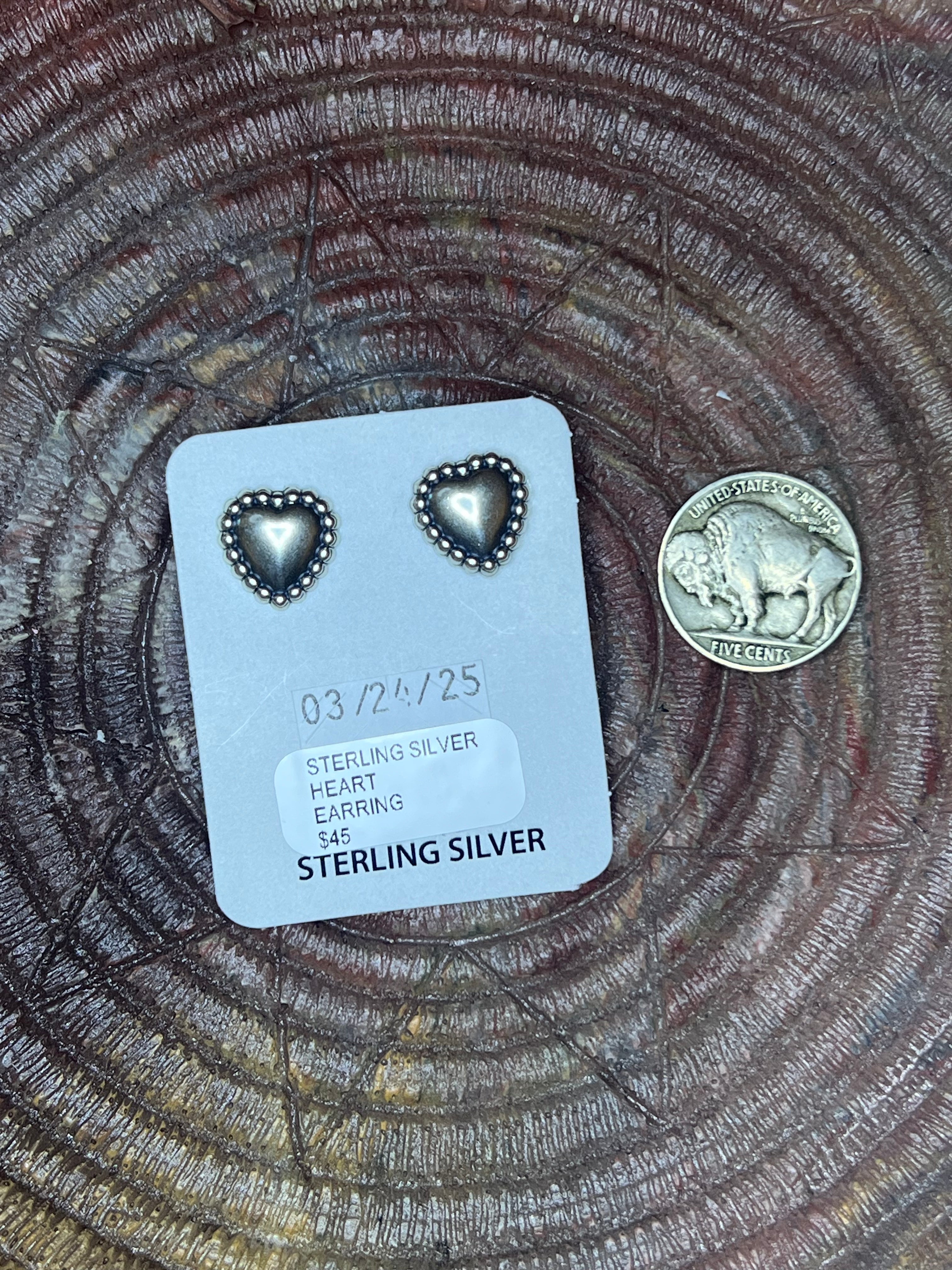 Silver Heart Concho Studs