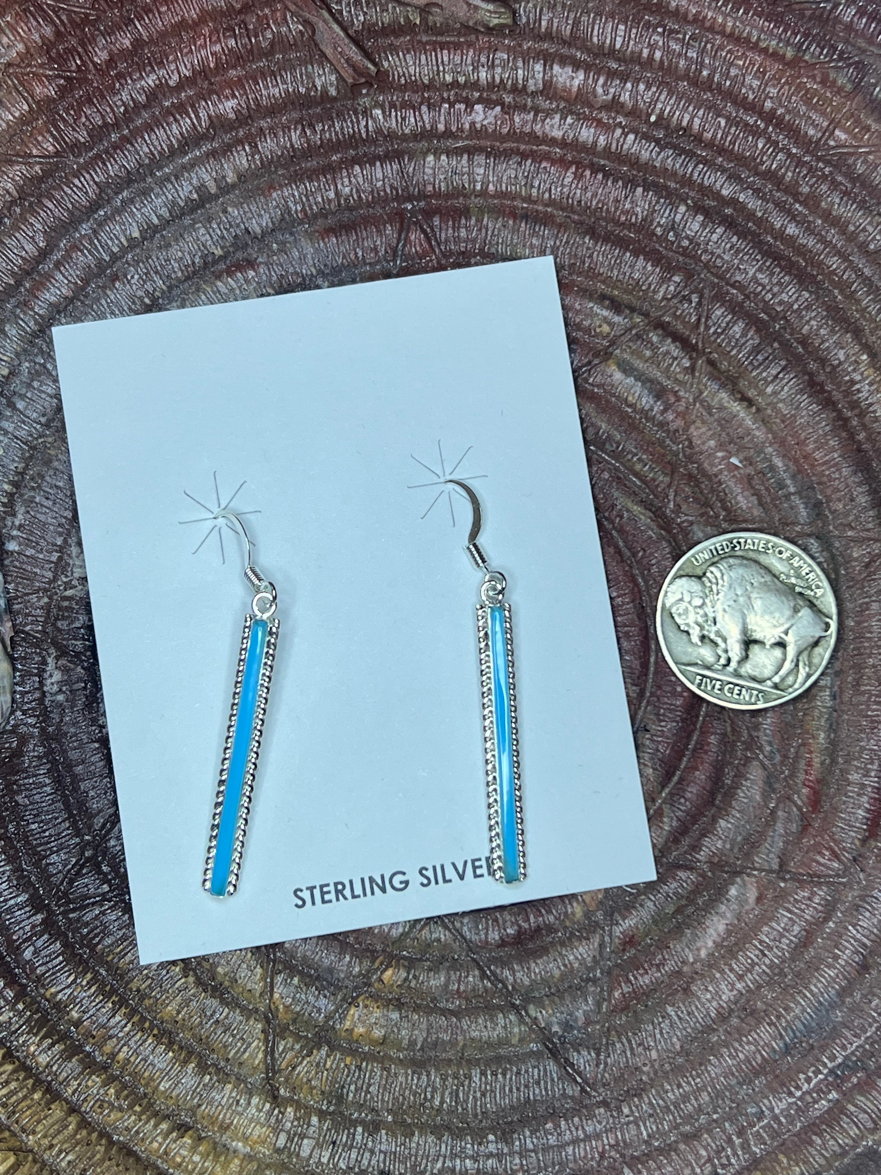 Turquoise Stick Dangle Earrings