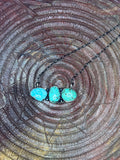 Blue Green 3 Stone Bar Necklace