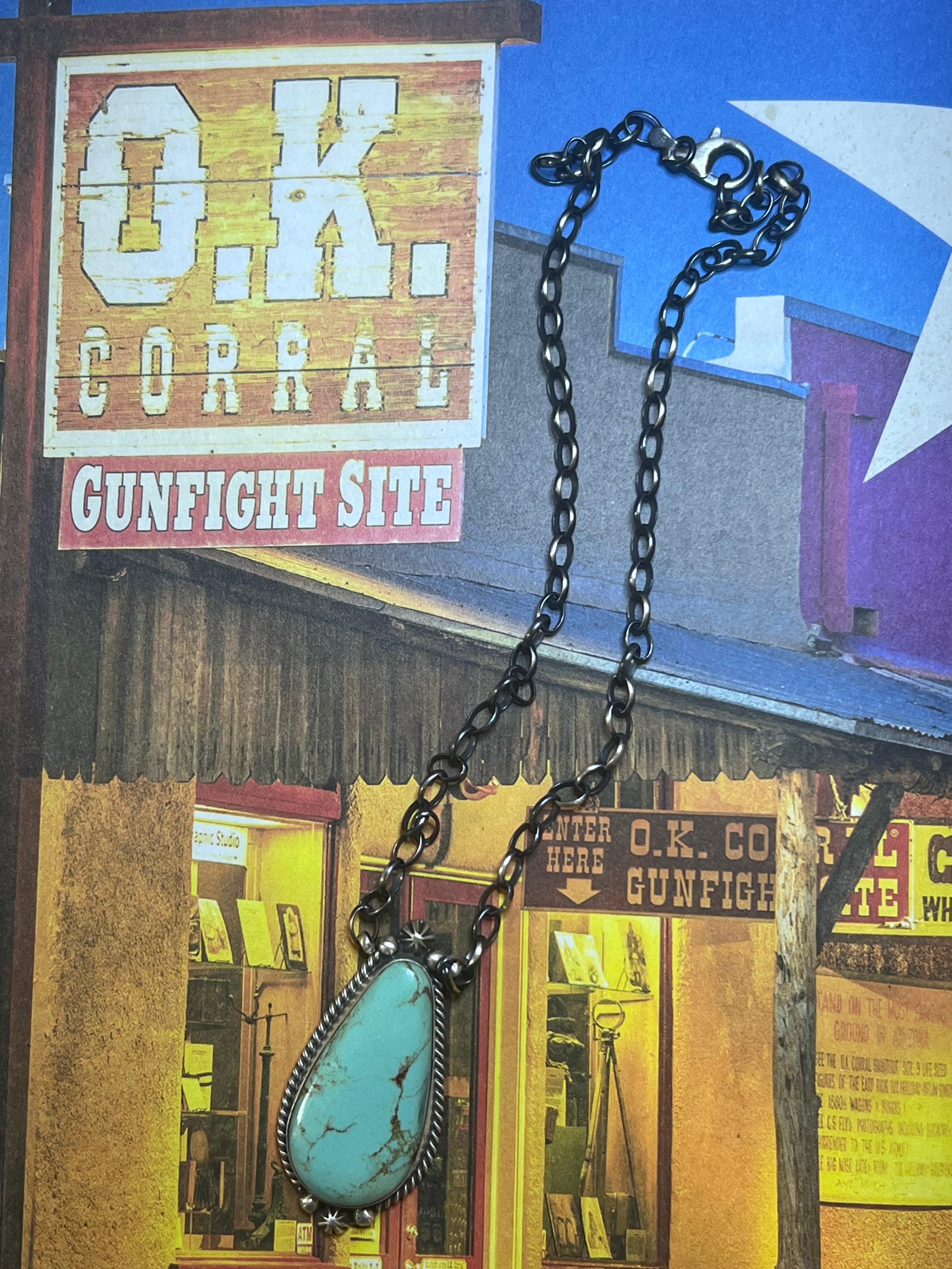 Mine #8 Turquoise Teardrop necklace