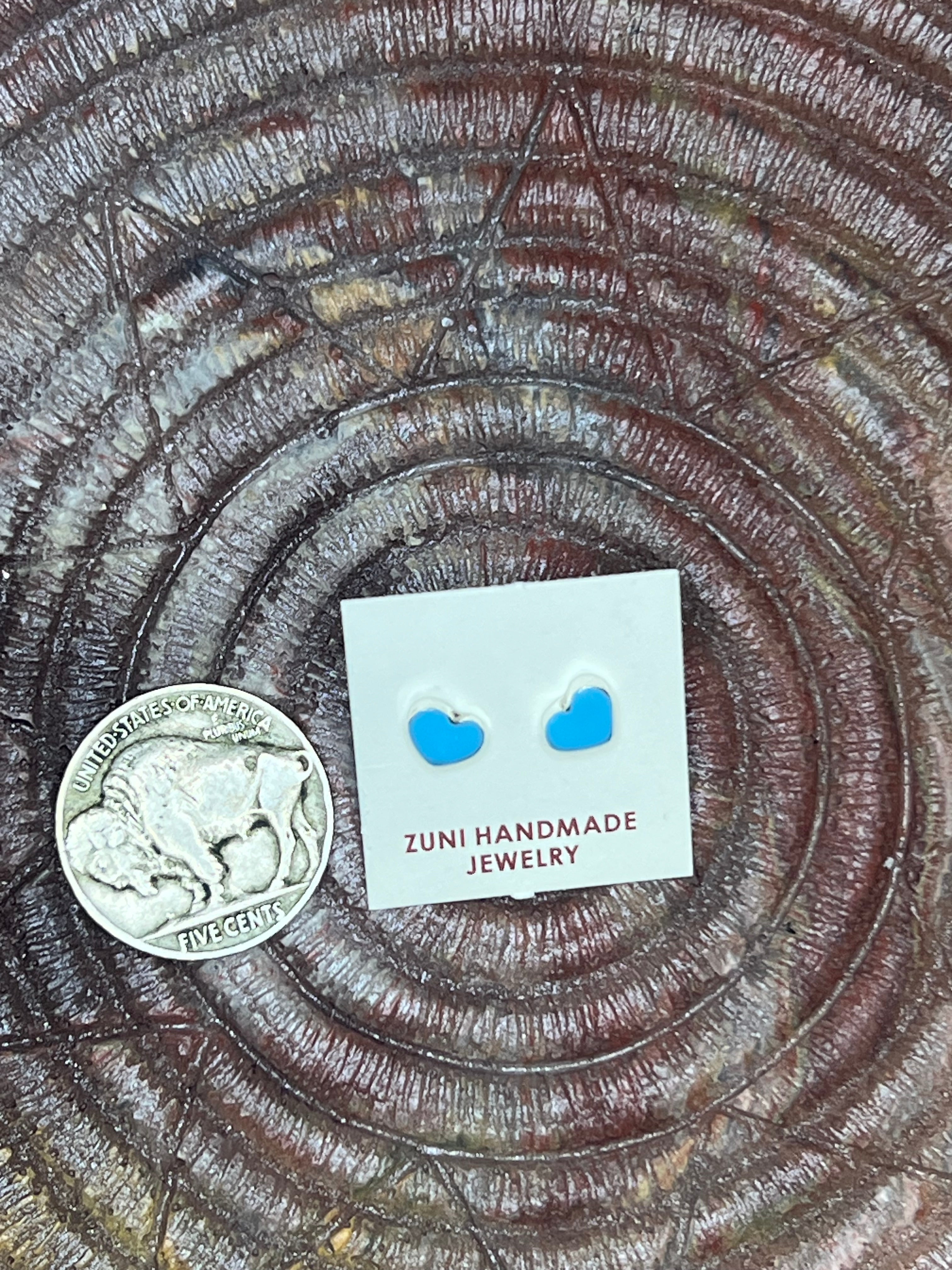 Turquoise Heart Studs