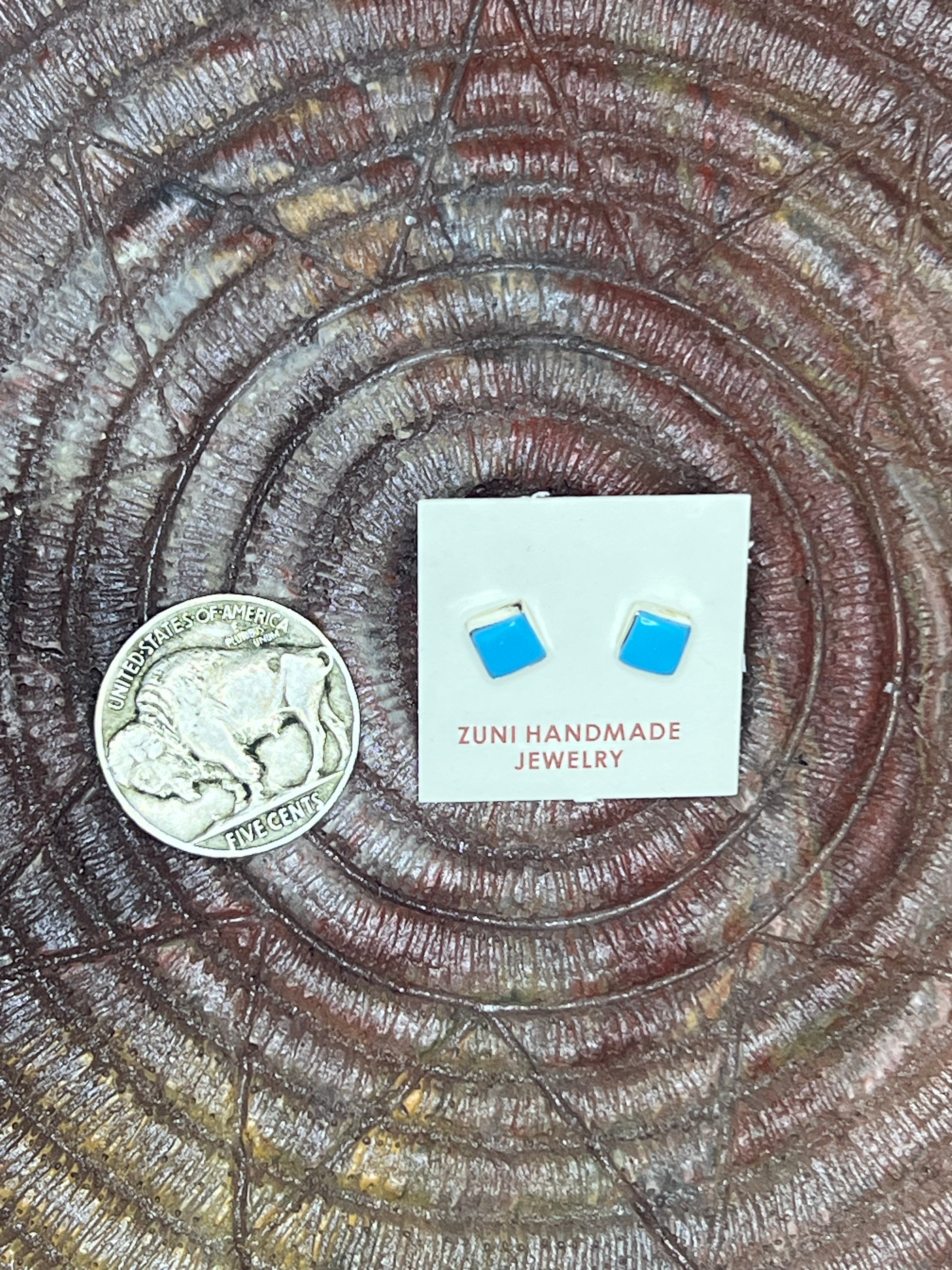 Turquoise Square Studs