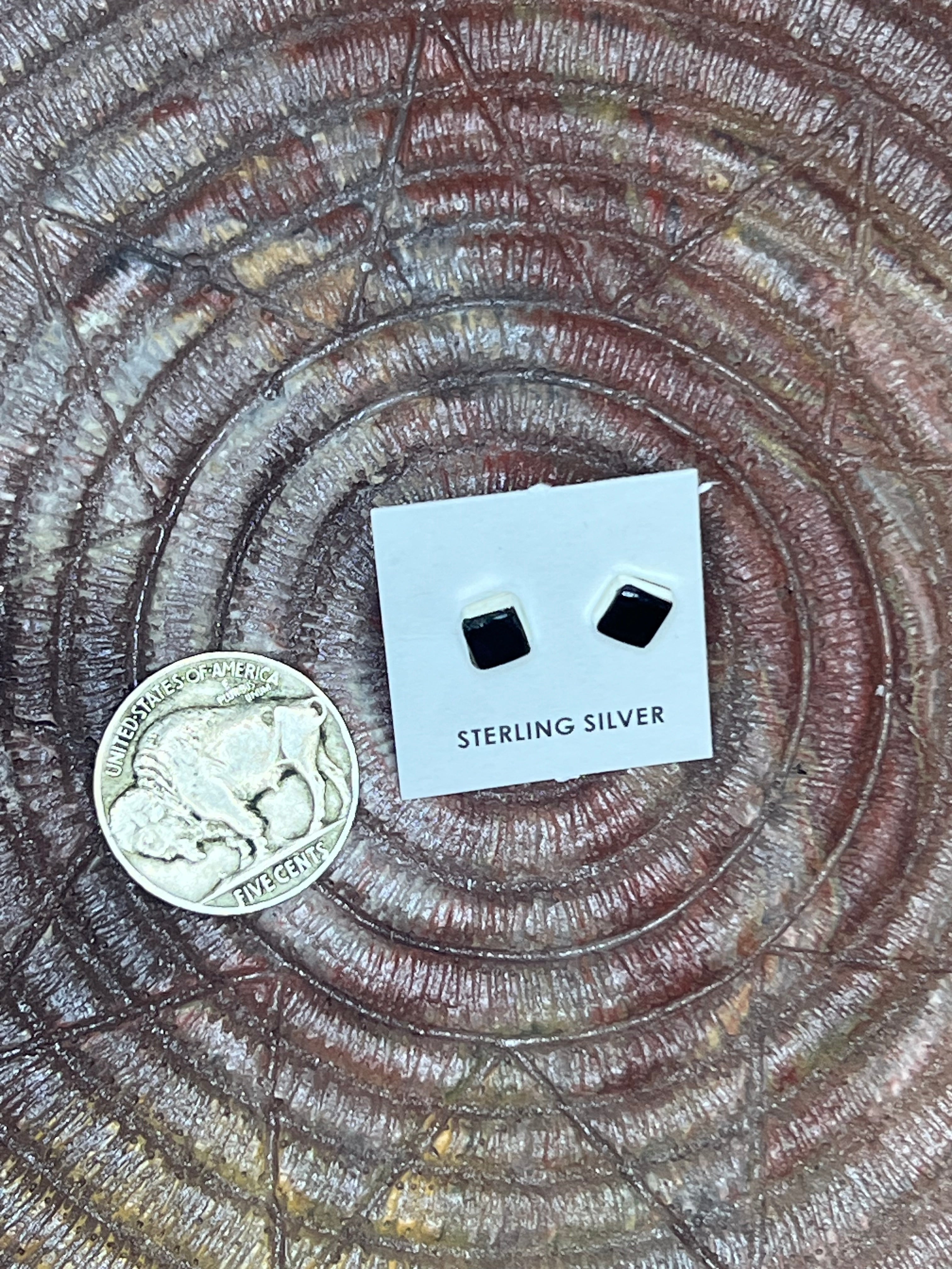 Black Onyx Square Studs