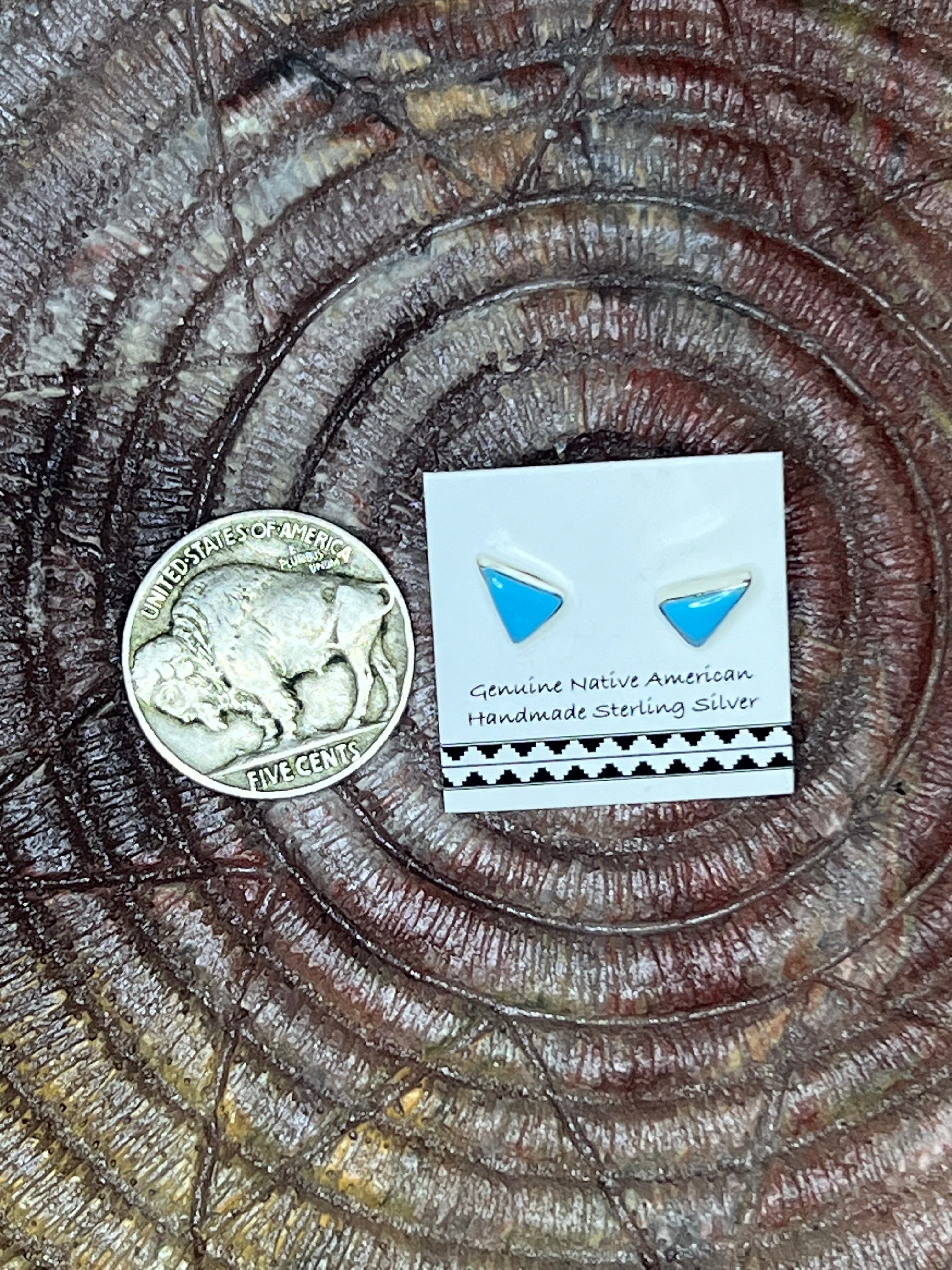 Turquoise Triangle Studs