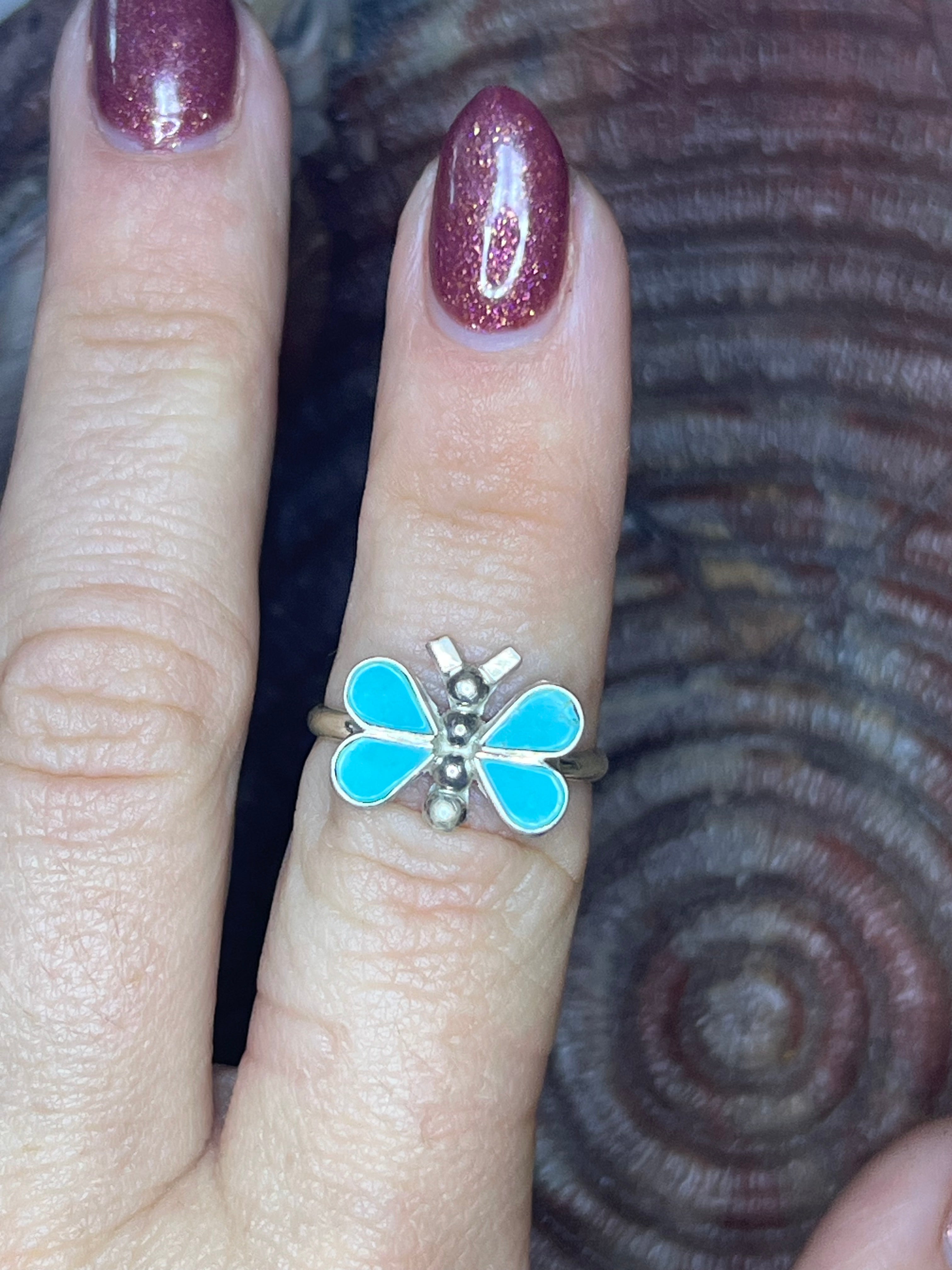 Turquoise Butterfly Ring