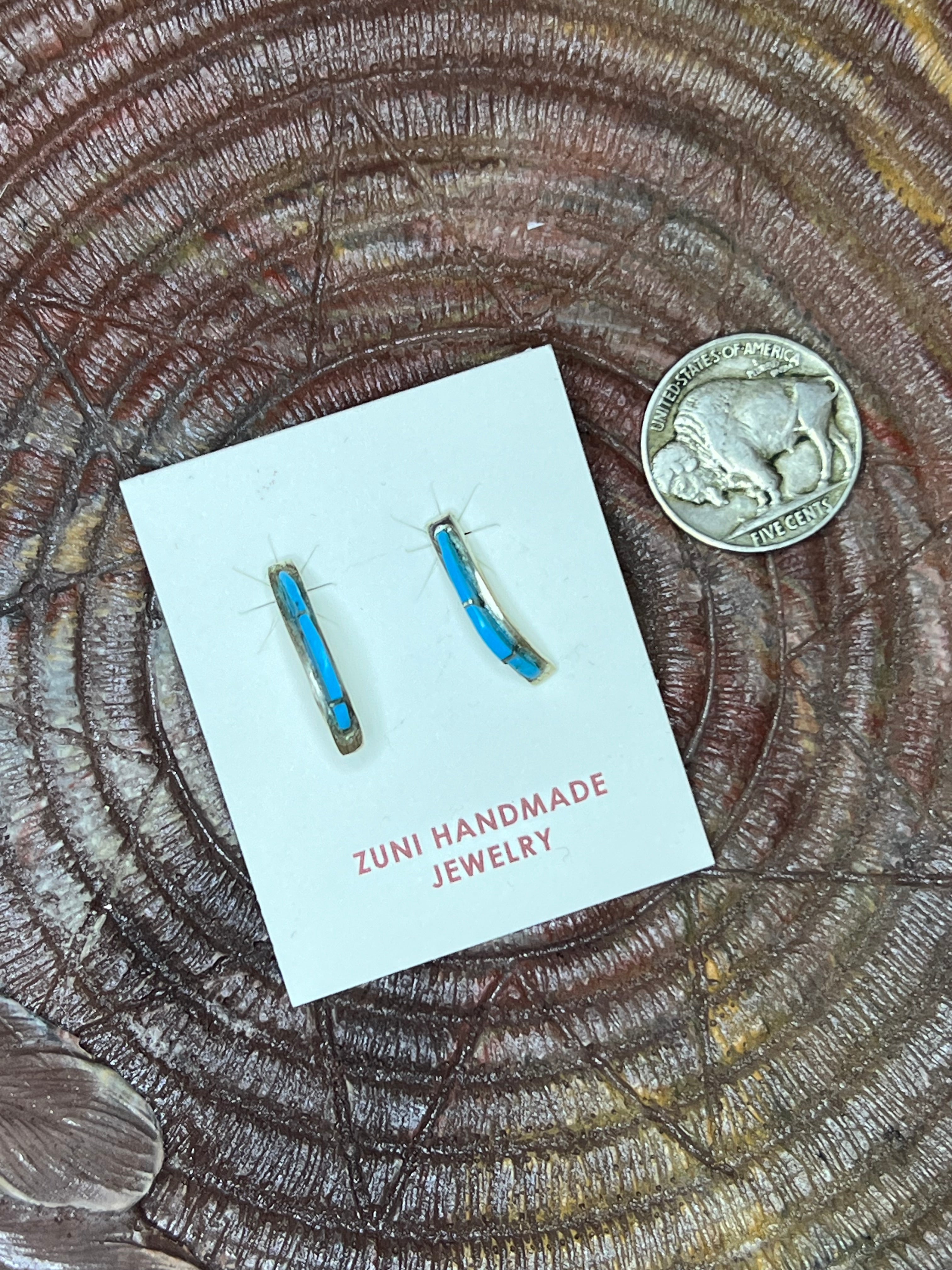 Turquoise Half Hoop Earrings