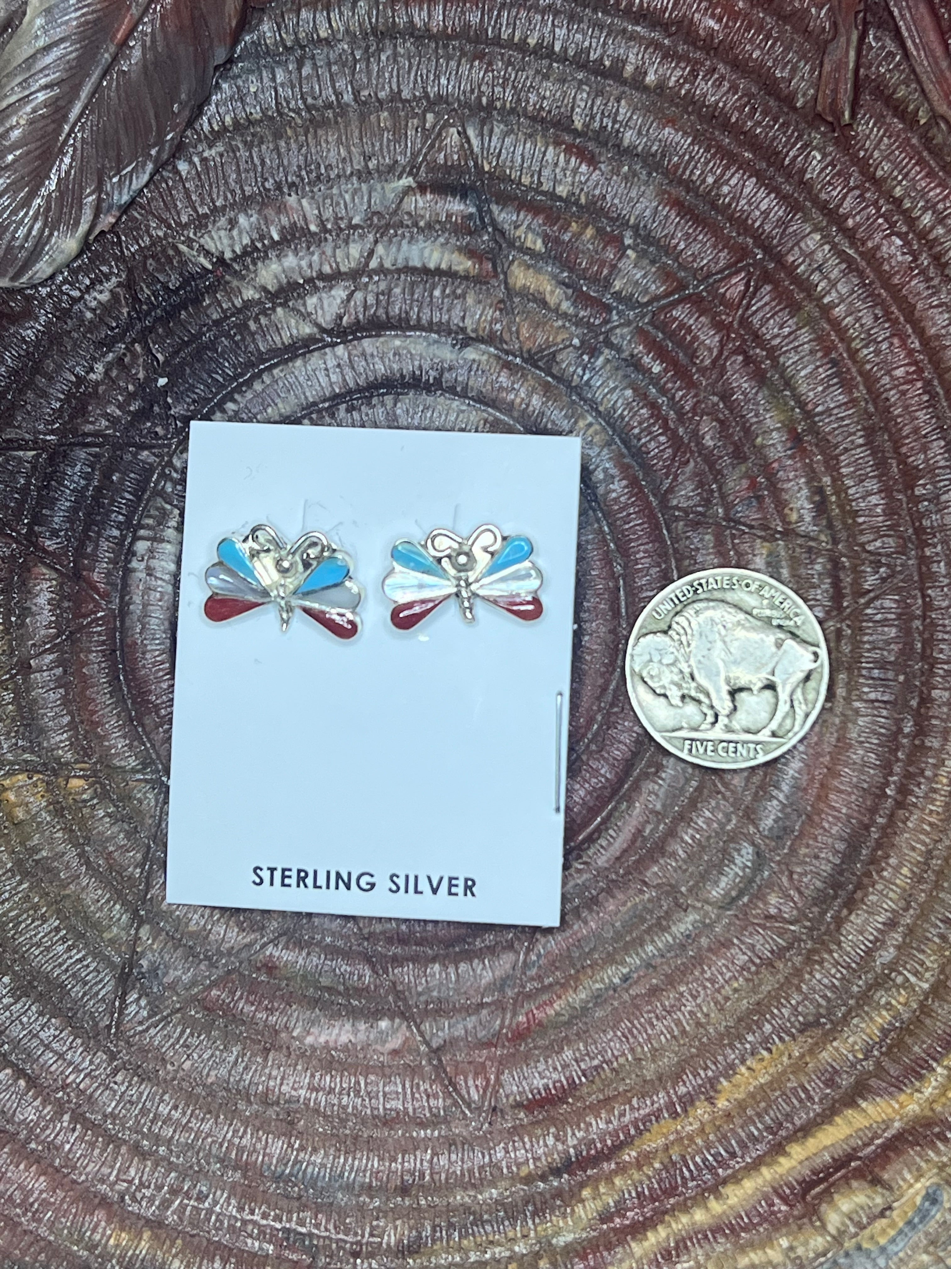 Inlay Butterfly Studs