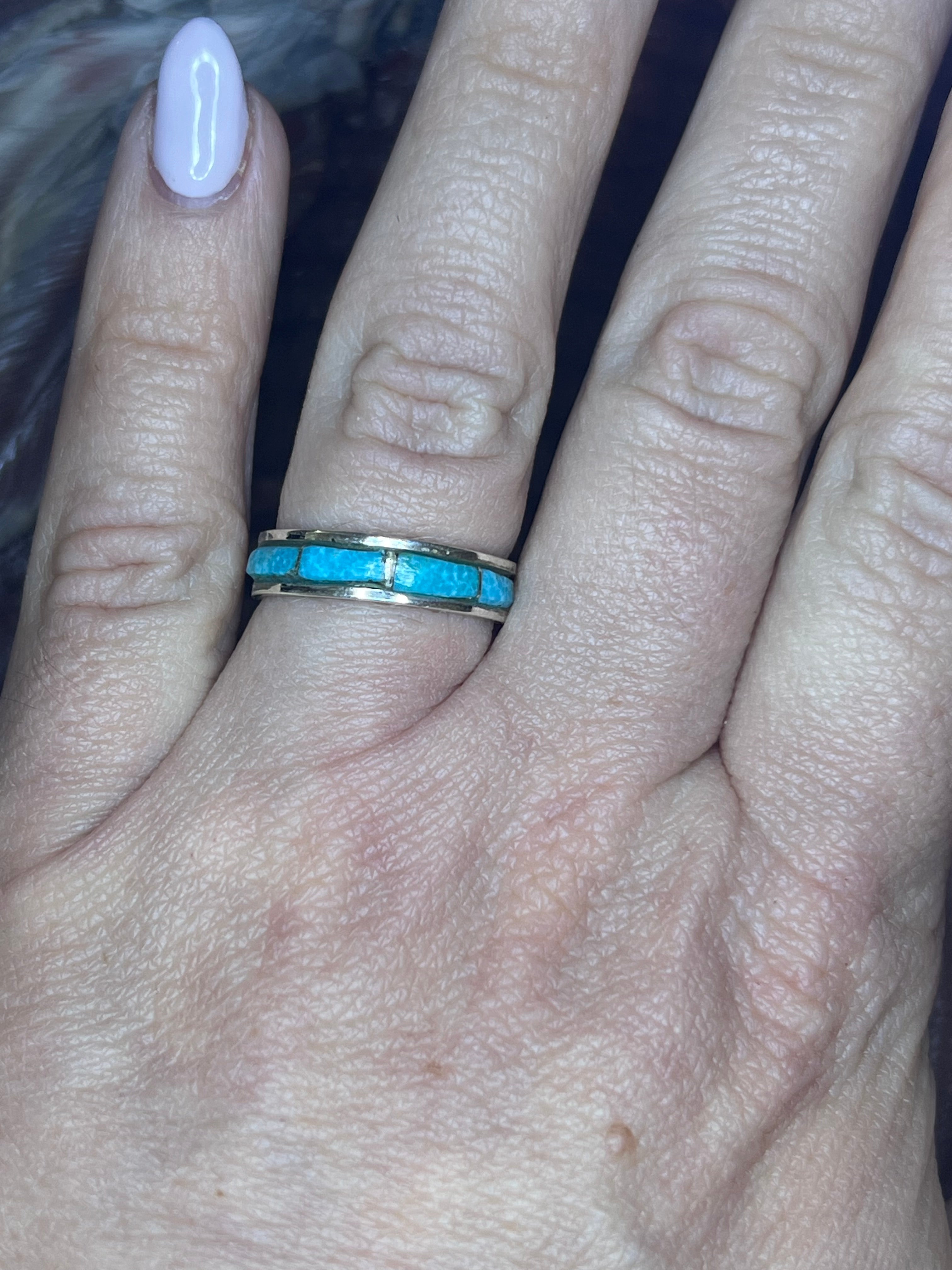 Turquoise Inlay Band Ring