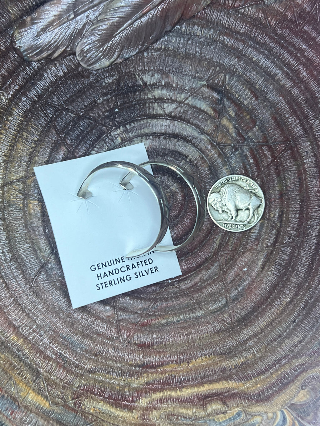 Etched Silver Hoops