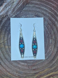 Coral and Turquoise Long Dangles