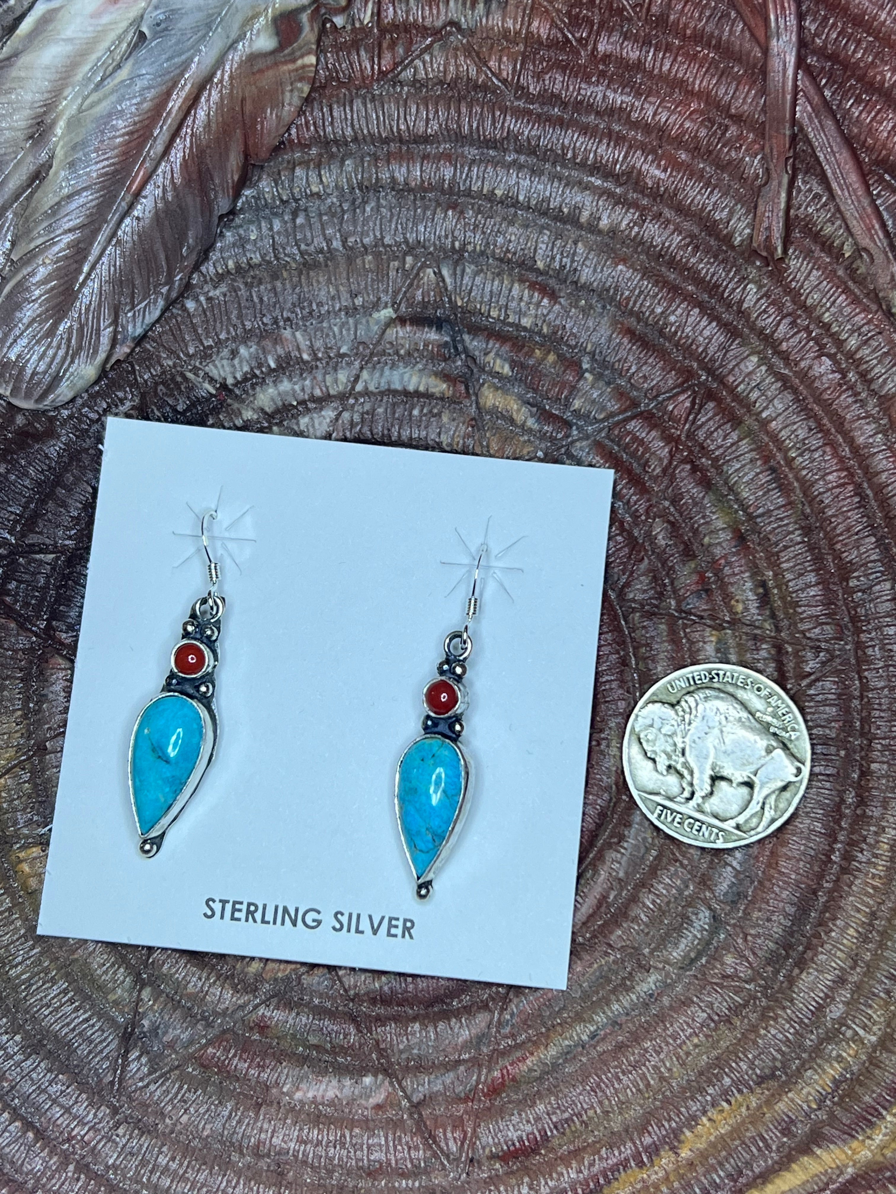 Coral/Turquoise Dangles