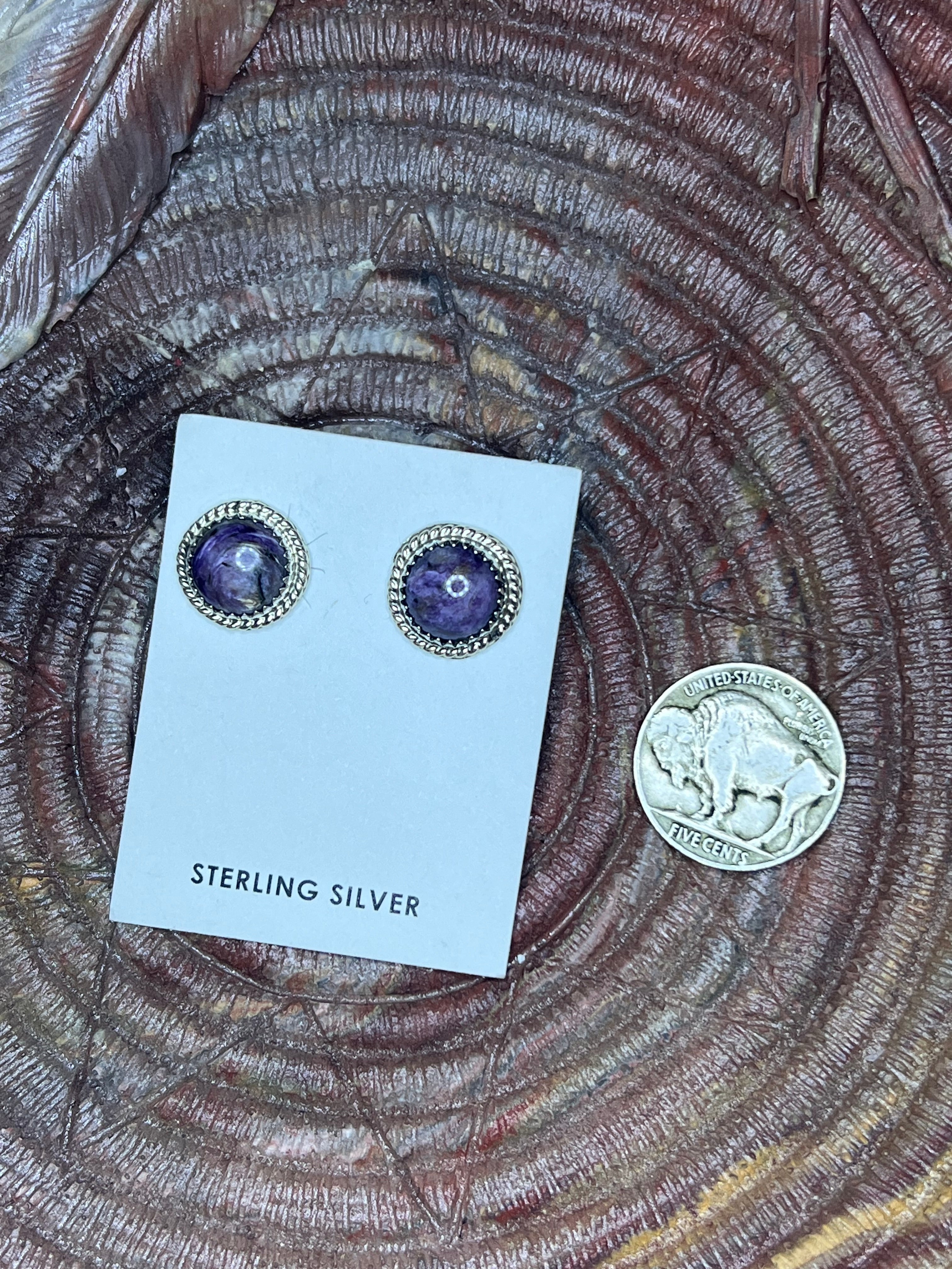 Charoite Studs