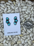 3 Stone Turquoise Earrings