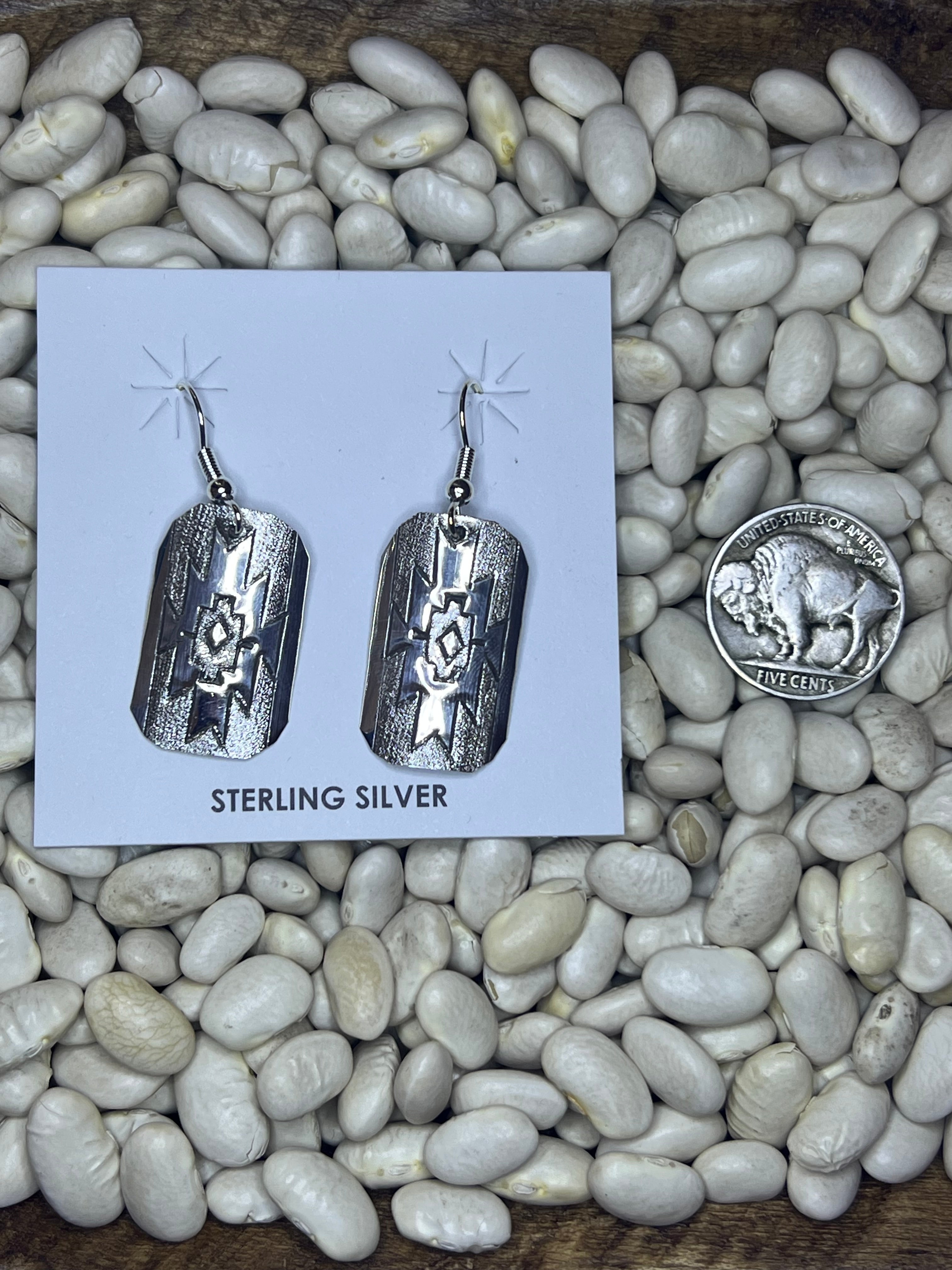 Silver Aztec Dangles