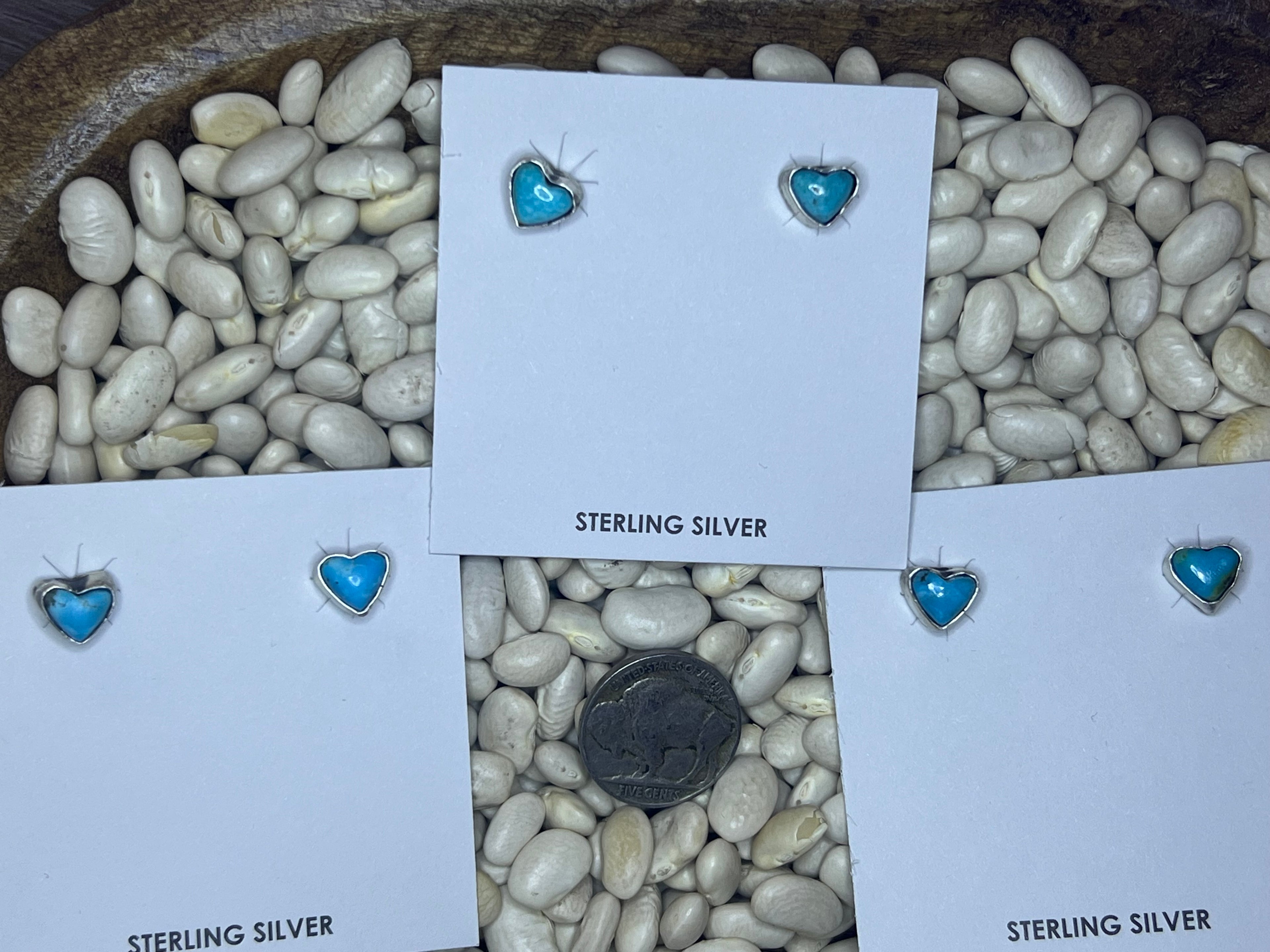 Turquoise Heart Chunky Studs