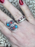 Coral and Turquoise Wrap Ring