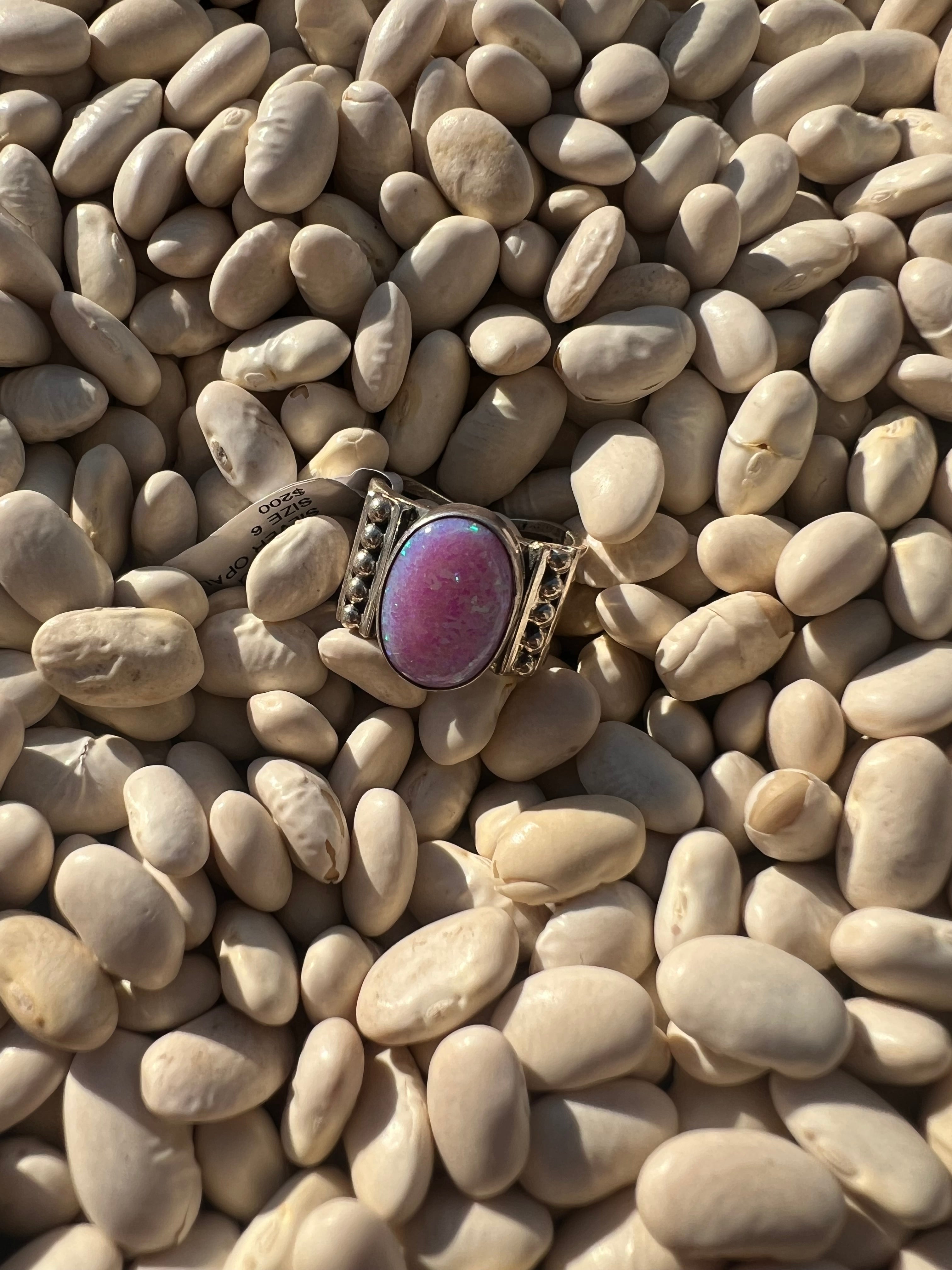 Lavender Opal Wide Band Ring