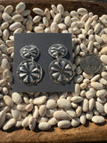 Silver Double Concho Earrings