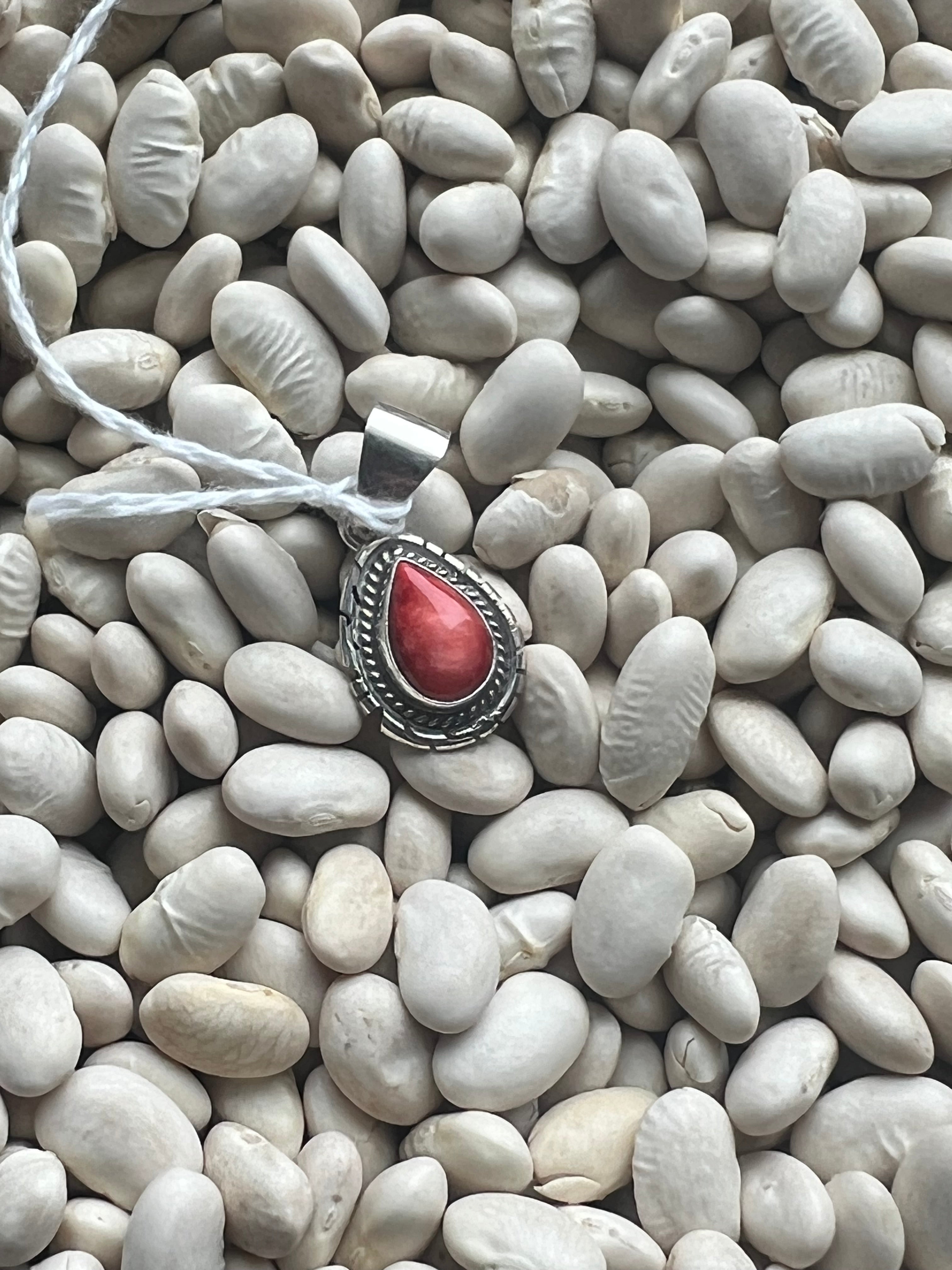 Red Spiny Teardrop Pendant