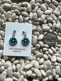 Mini Turquoise Cluster Post Back Earrings