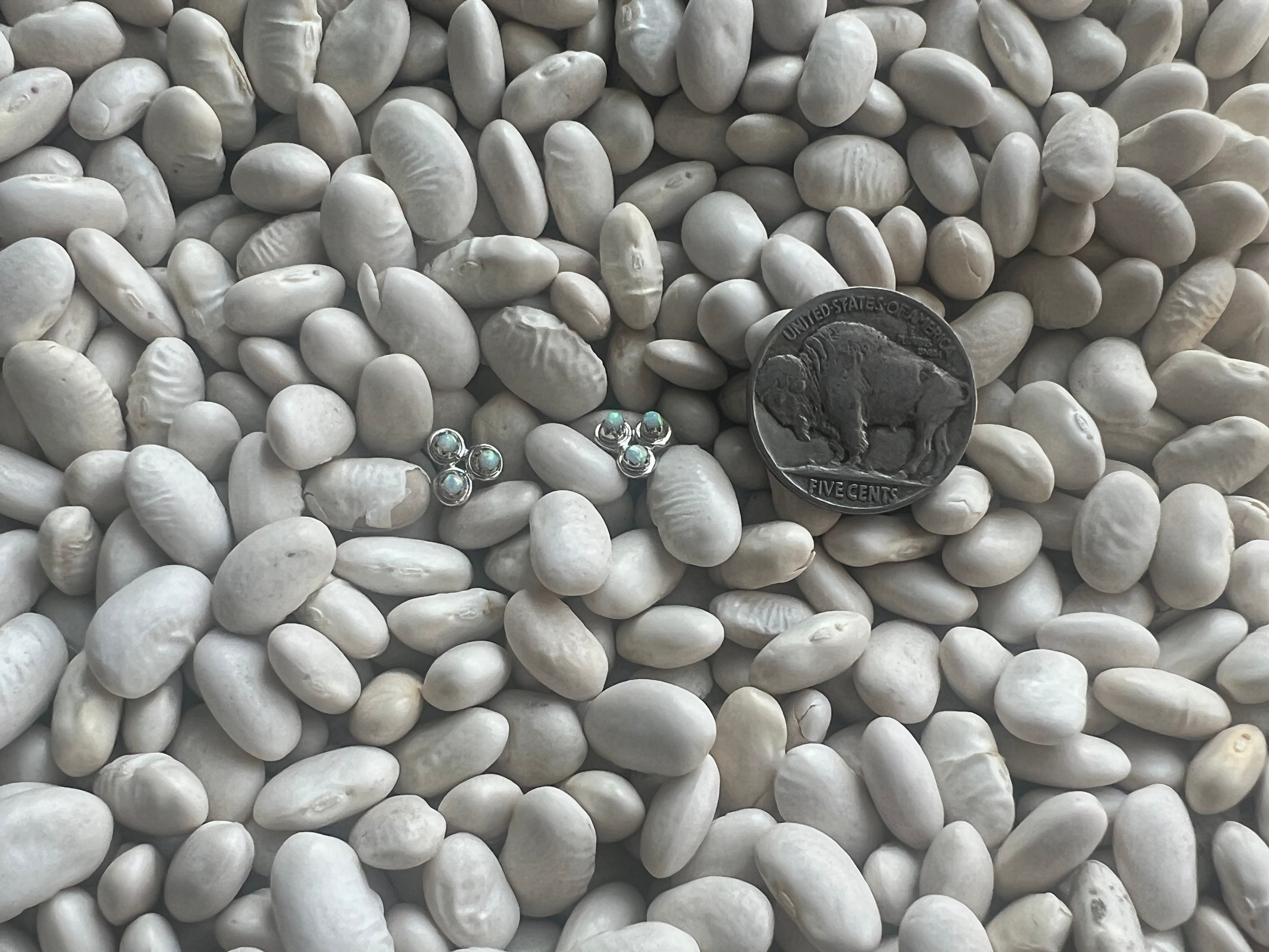 Tri-Dot Opal Studs