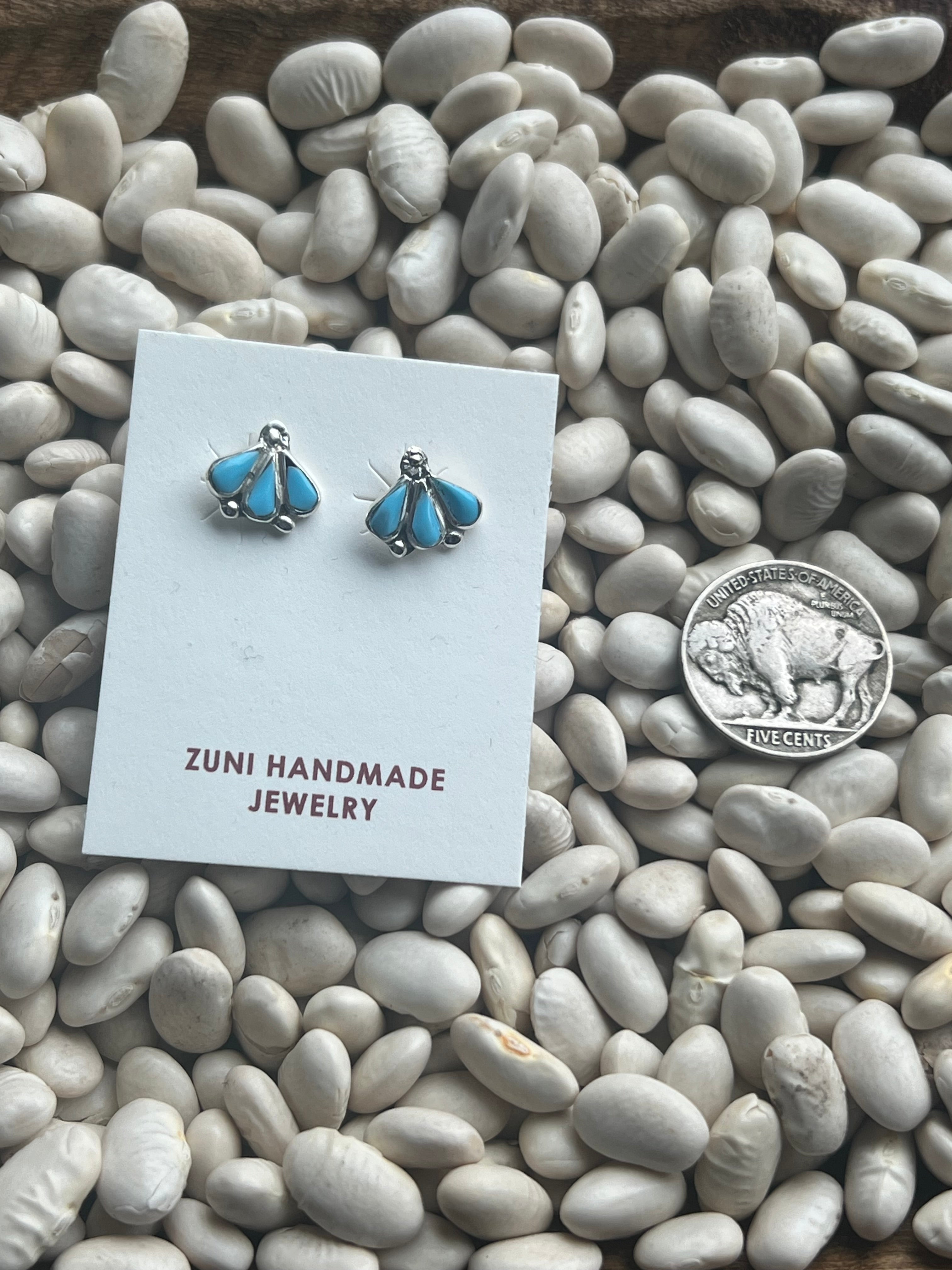 Turquoise Fan Studs