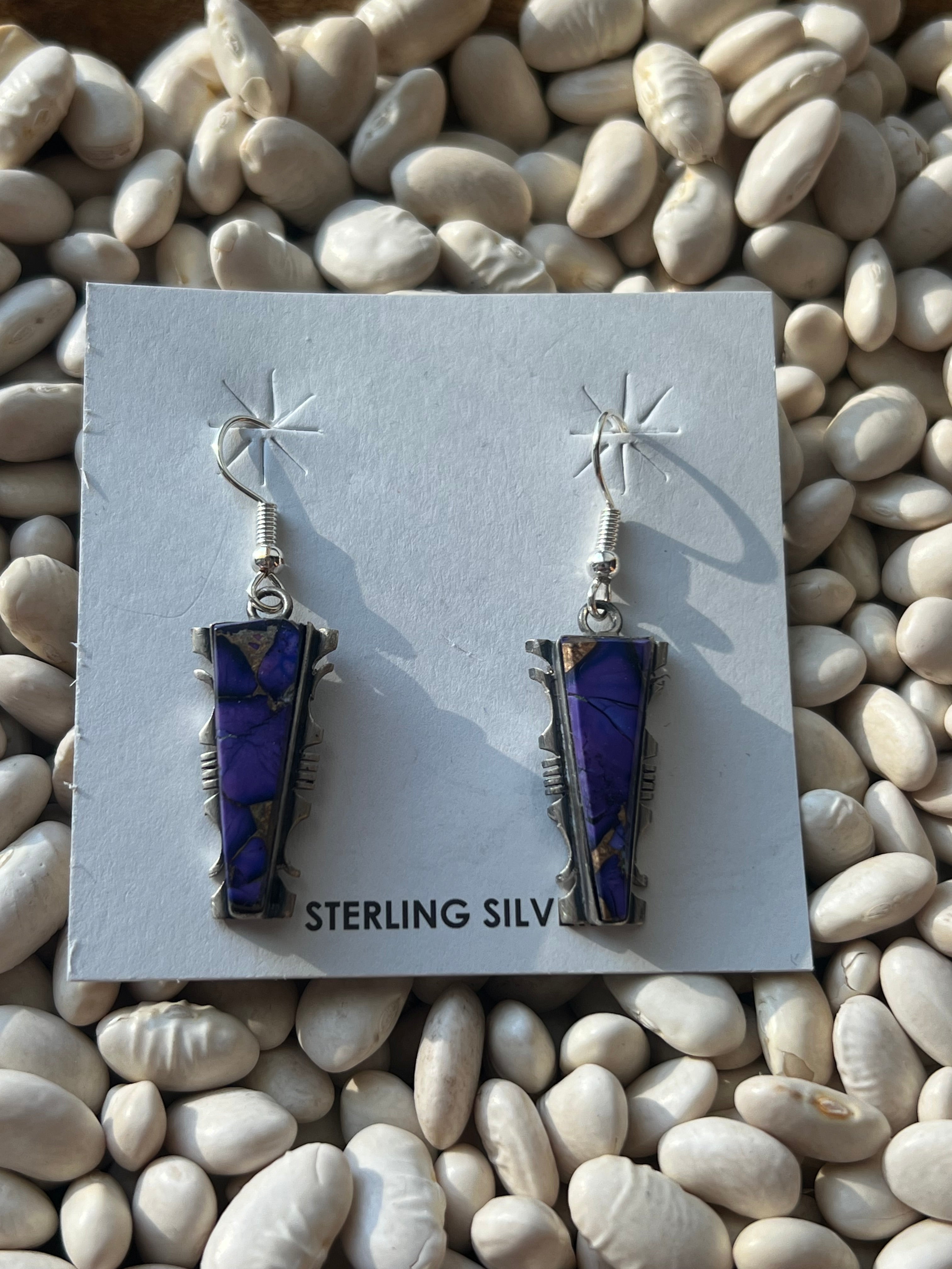 Purple Dahlia Dangle Earrings