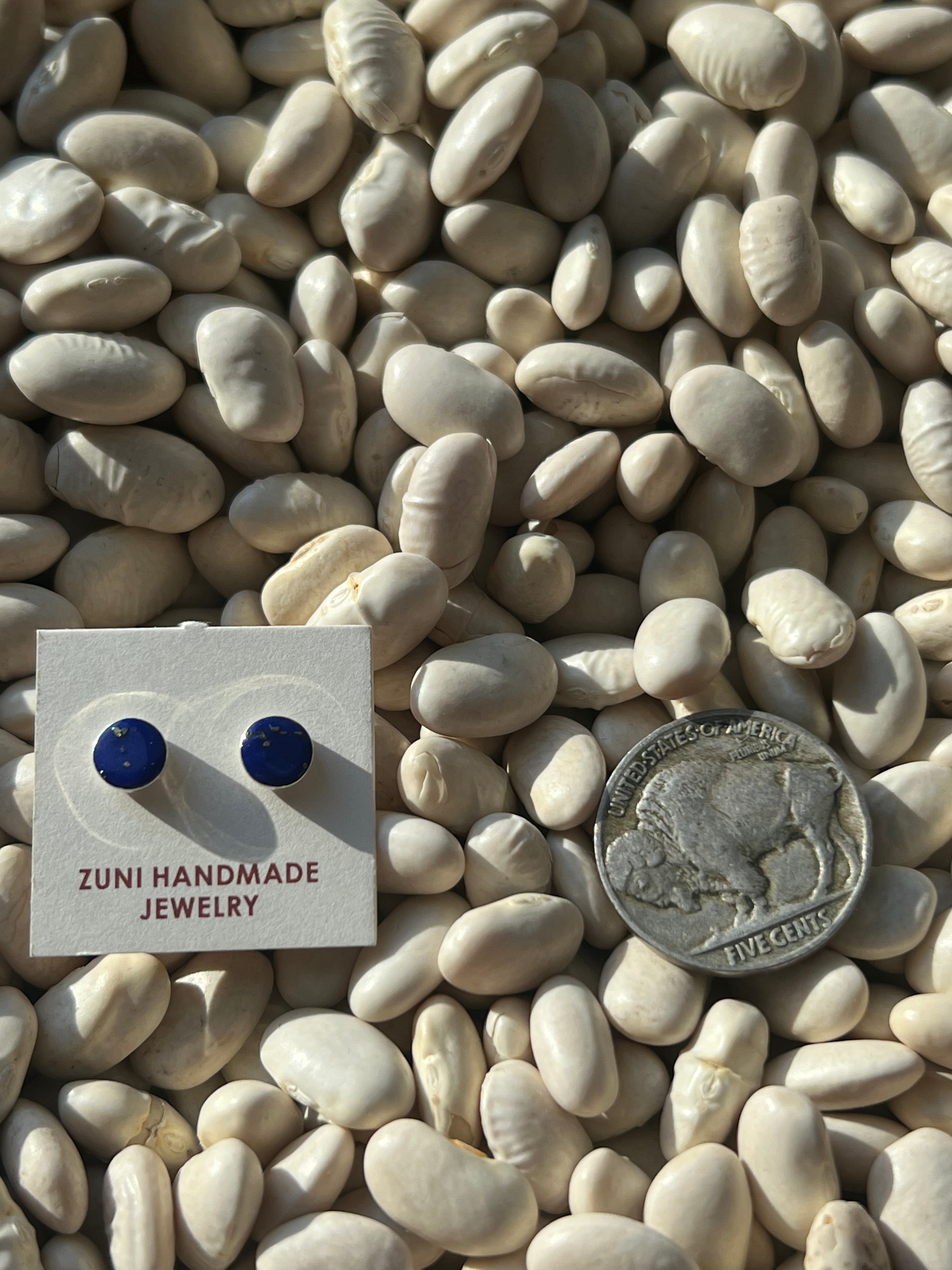 Lapis Round Studs
