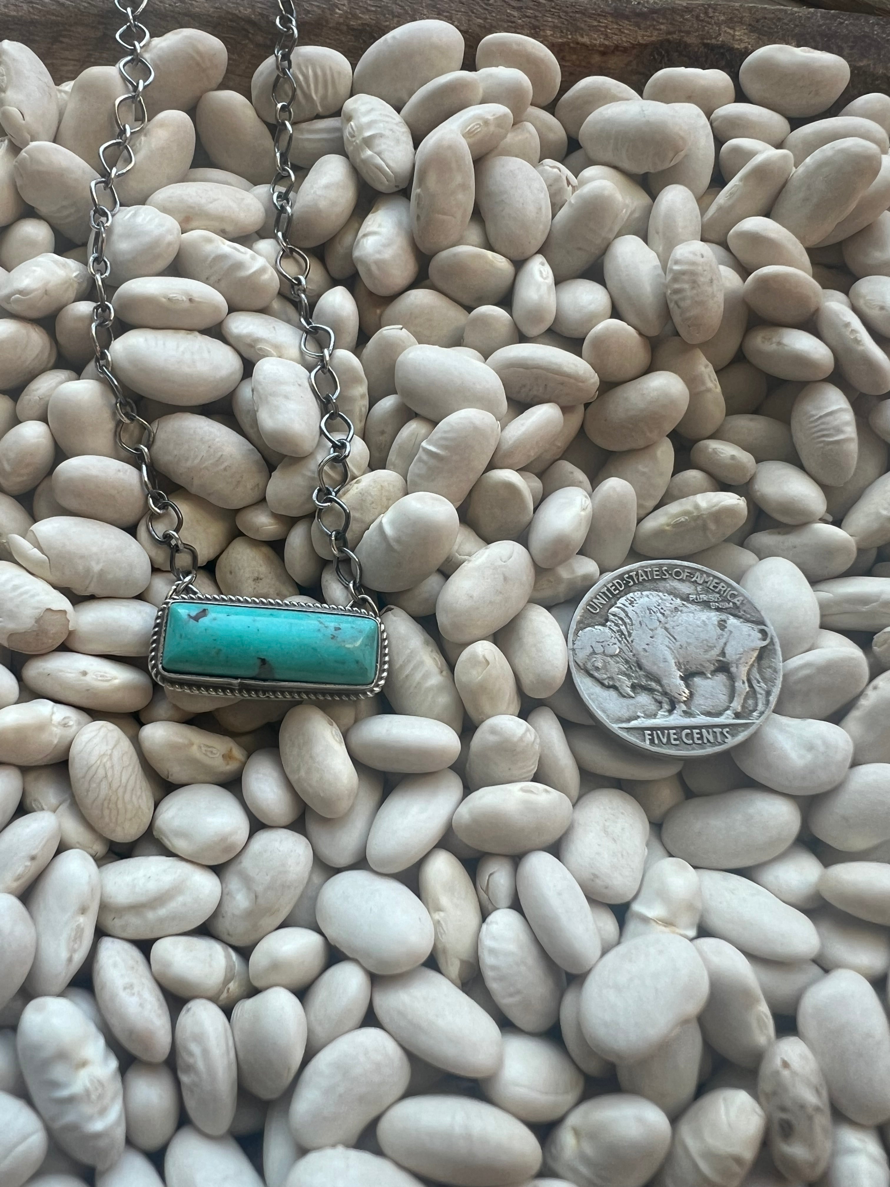 Turquoise Baby Bar Necklace