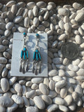 Turquoise Post Back Dangle Earrings