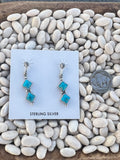 Double Diamond Drop Stud Earrings