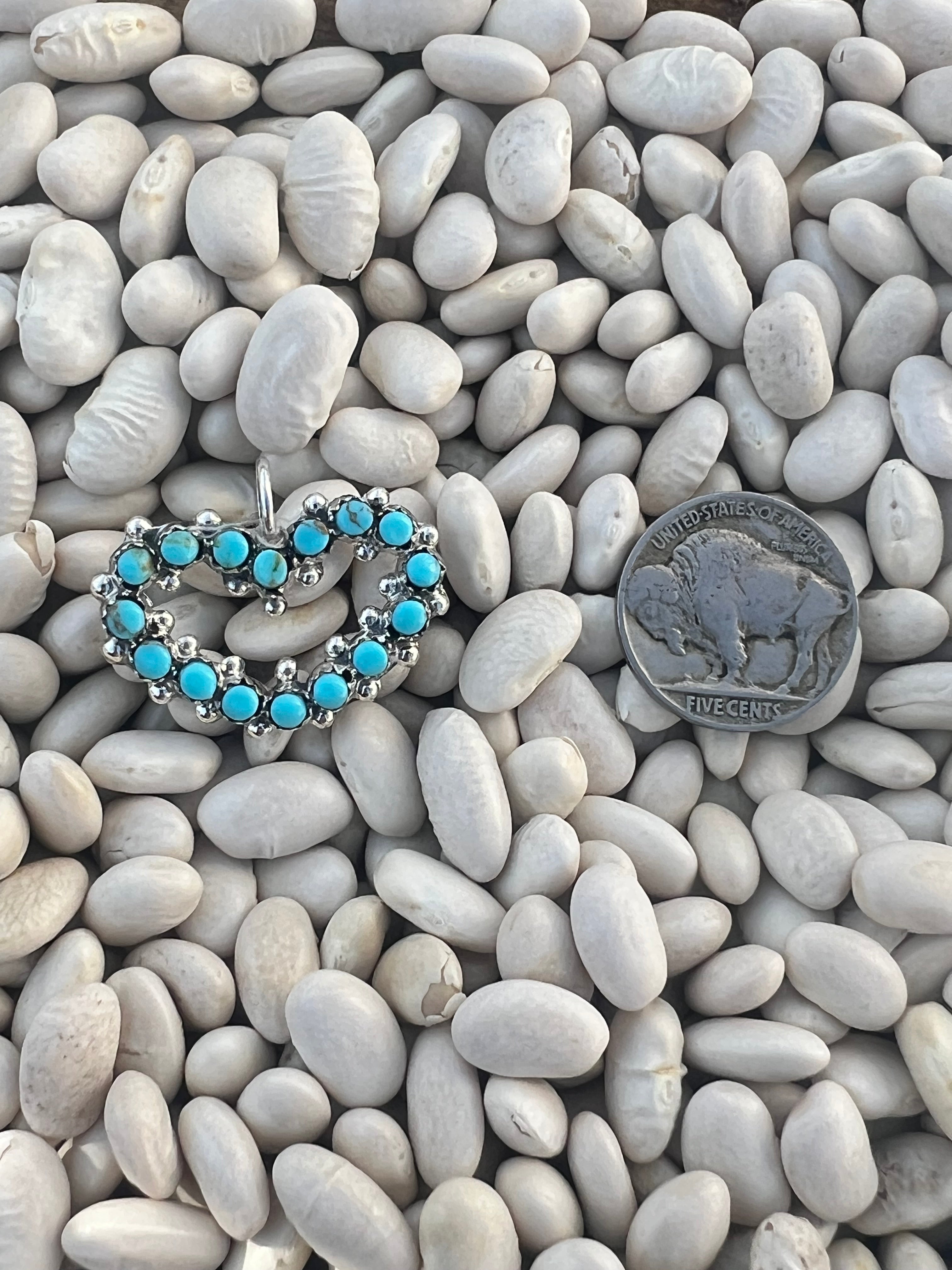 Turquoise Dot Heart Pendant