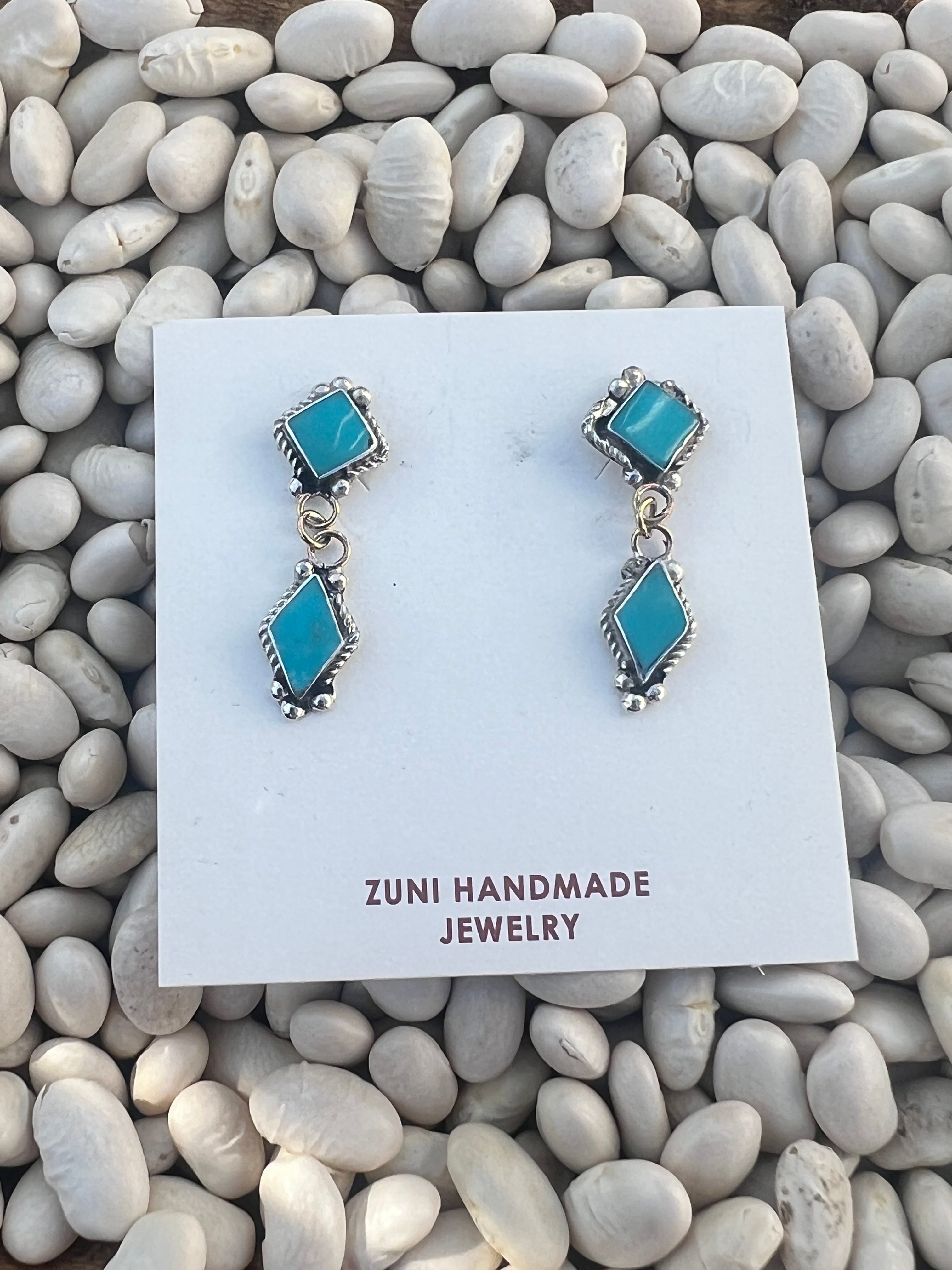 Double Diamond post back Earrings