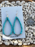 Turquoise Bead and Sterling Pearl Loop Dangles