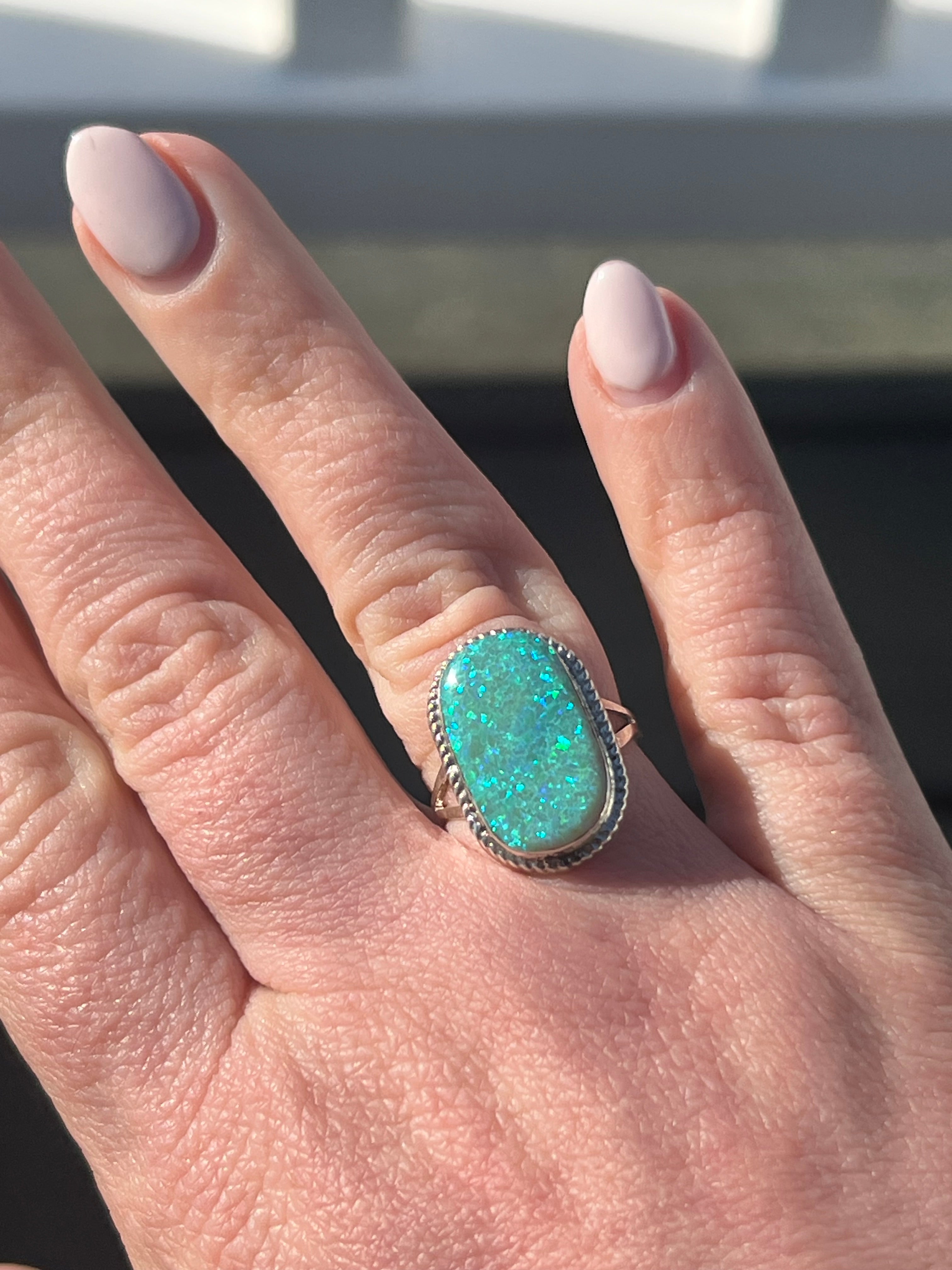 Green Opal Ring
