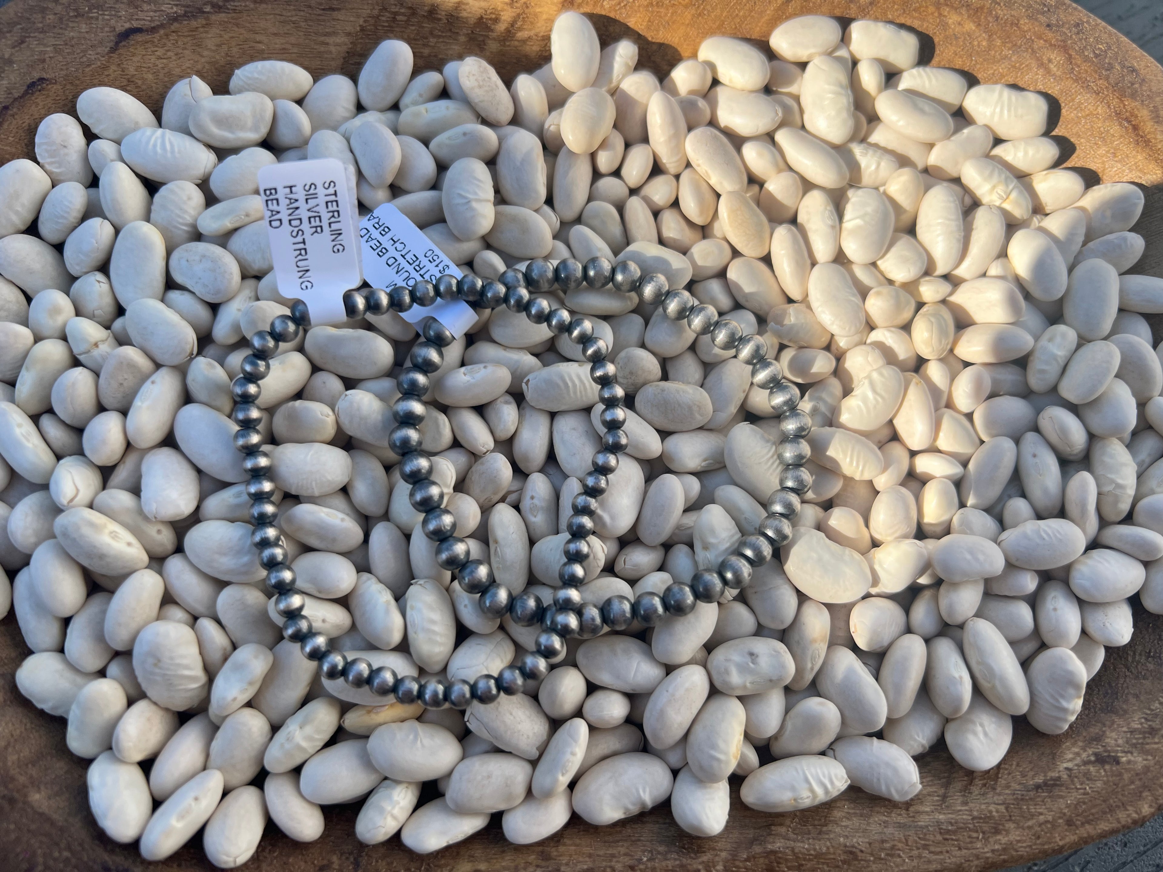 Sterling Pearl Stretch Bracelet- different bead sizes available