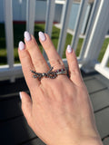 Sterling Pearl Stretch Bow Ring