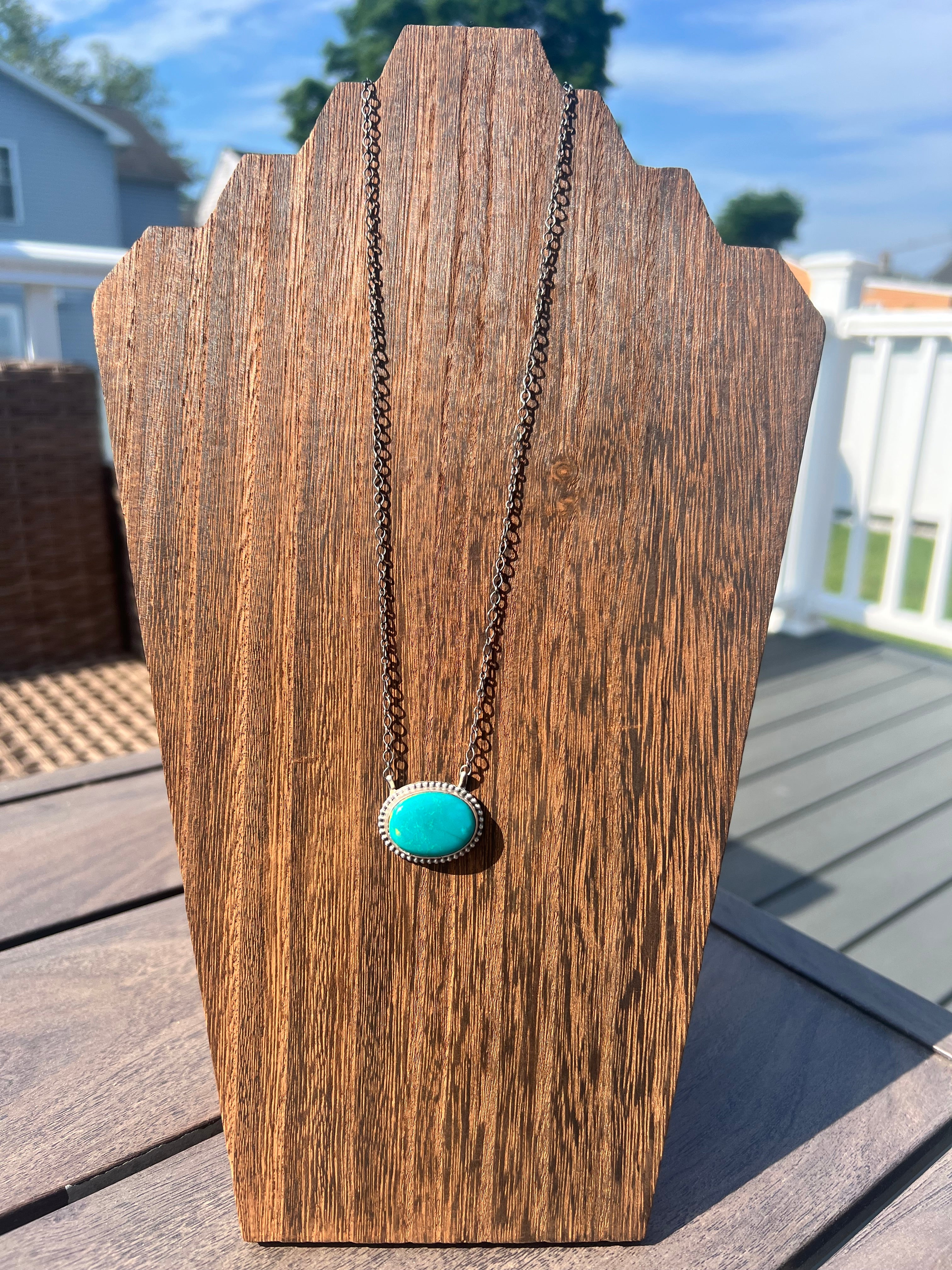 Turquoise Oval Bar Necklace