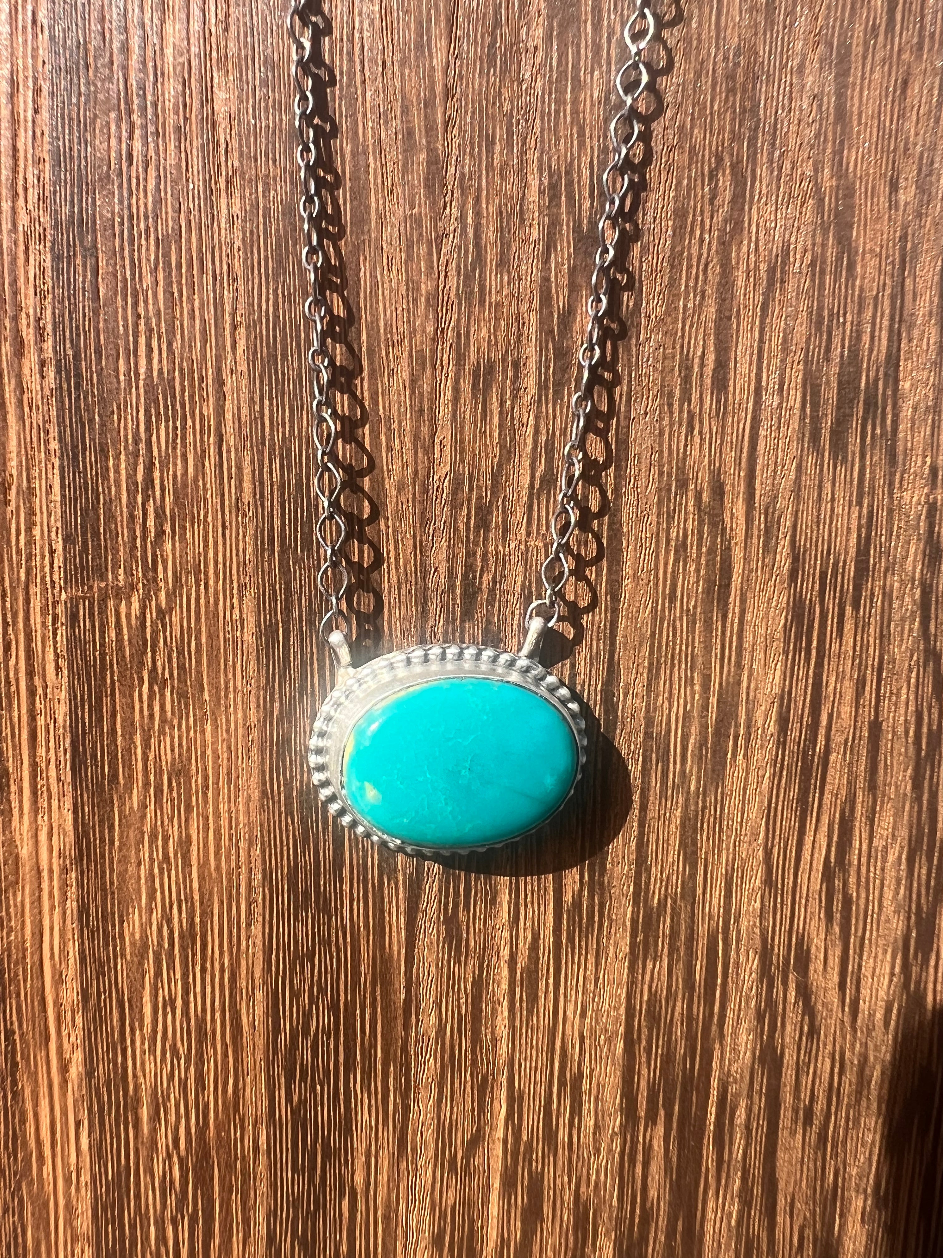 Turquoise Oval Bar Necklace