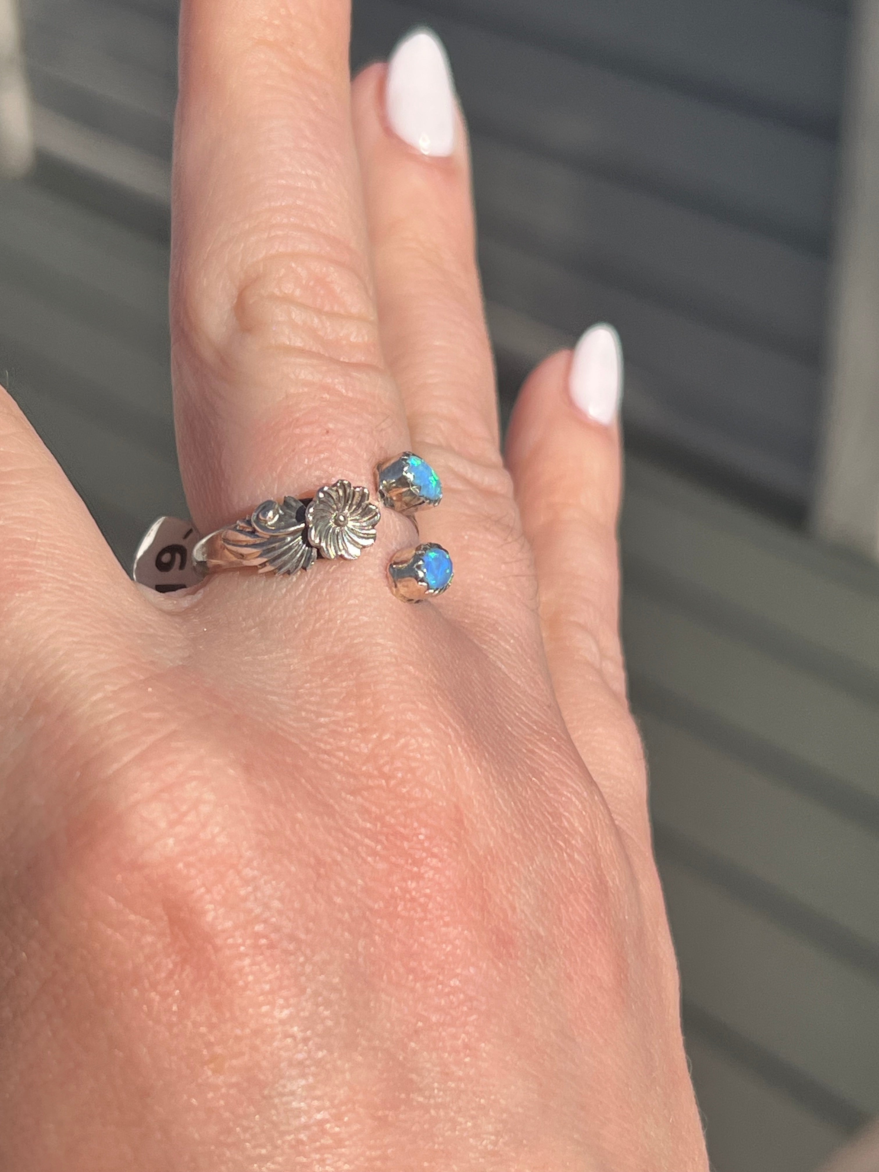 Opal Flower Ring
