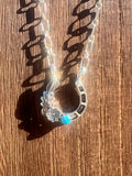 Floral and Turquoise Horseshoe Necklace