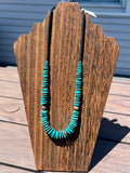 Tri Color Turquoise Graduated Necklace 23”