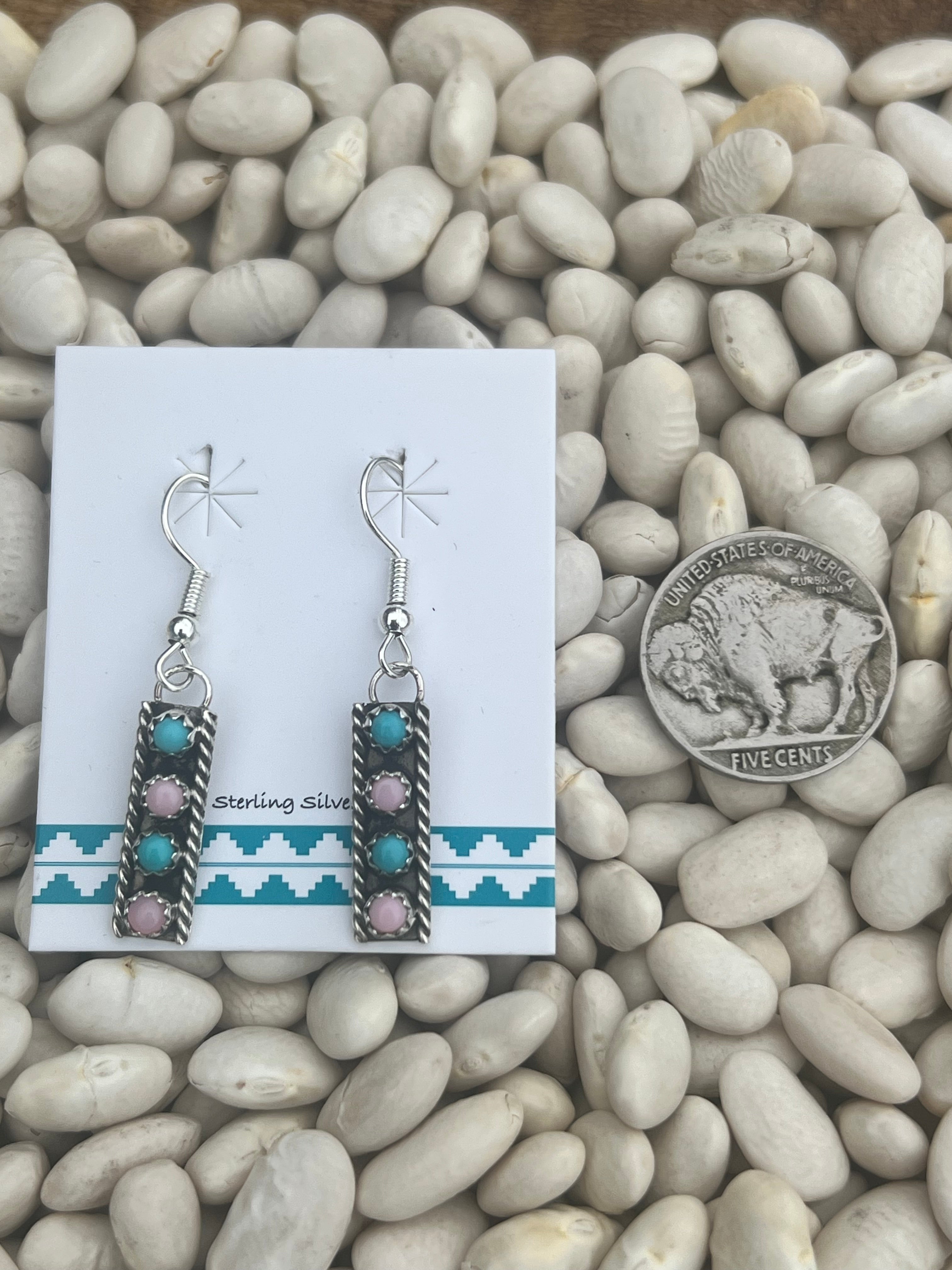 Conch and Turquoise Dangles
