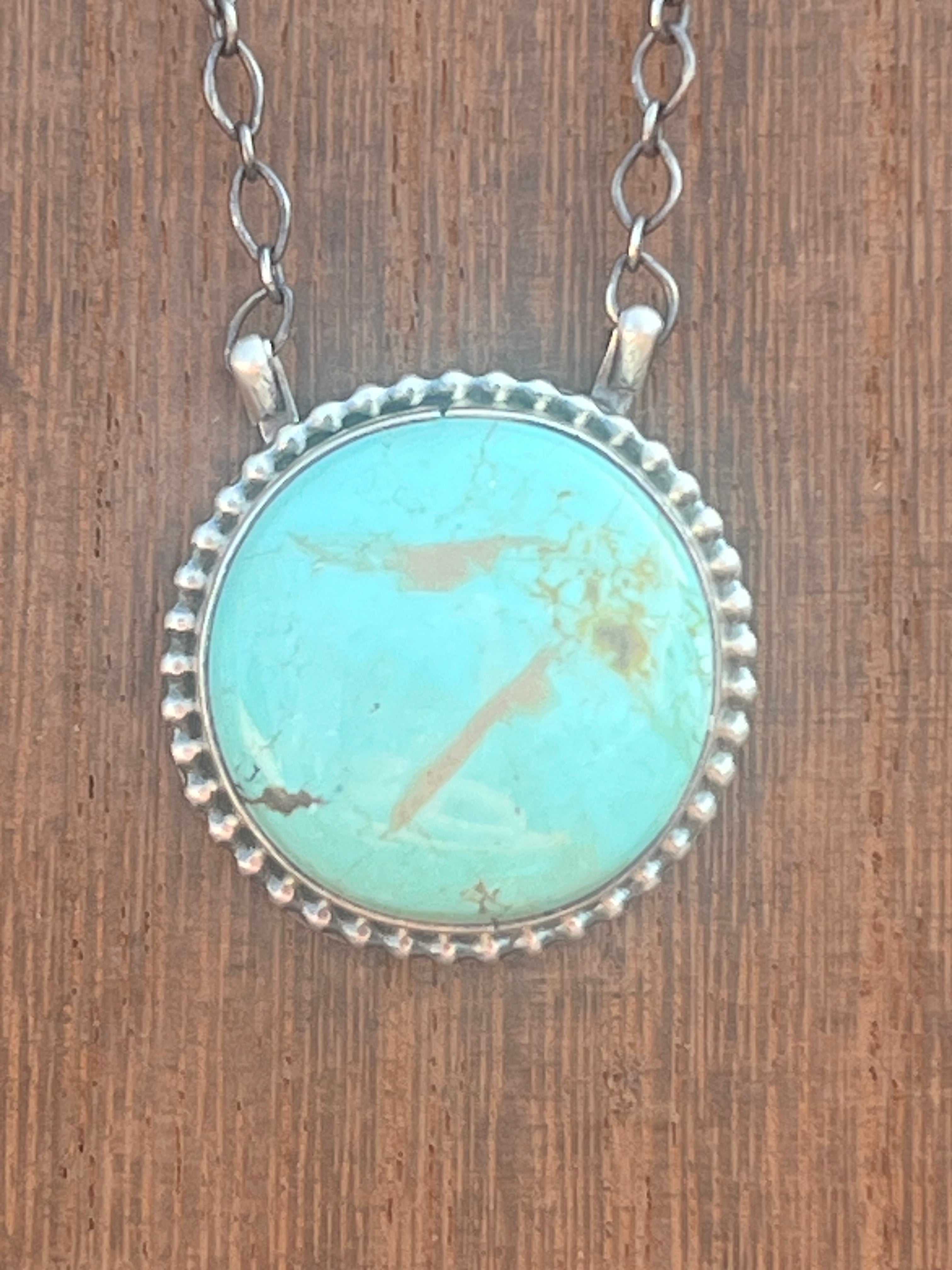 Minty Kingman Round Bar Necklace