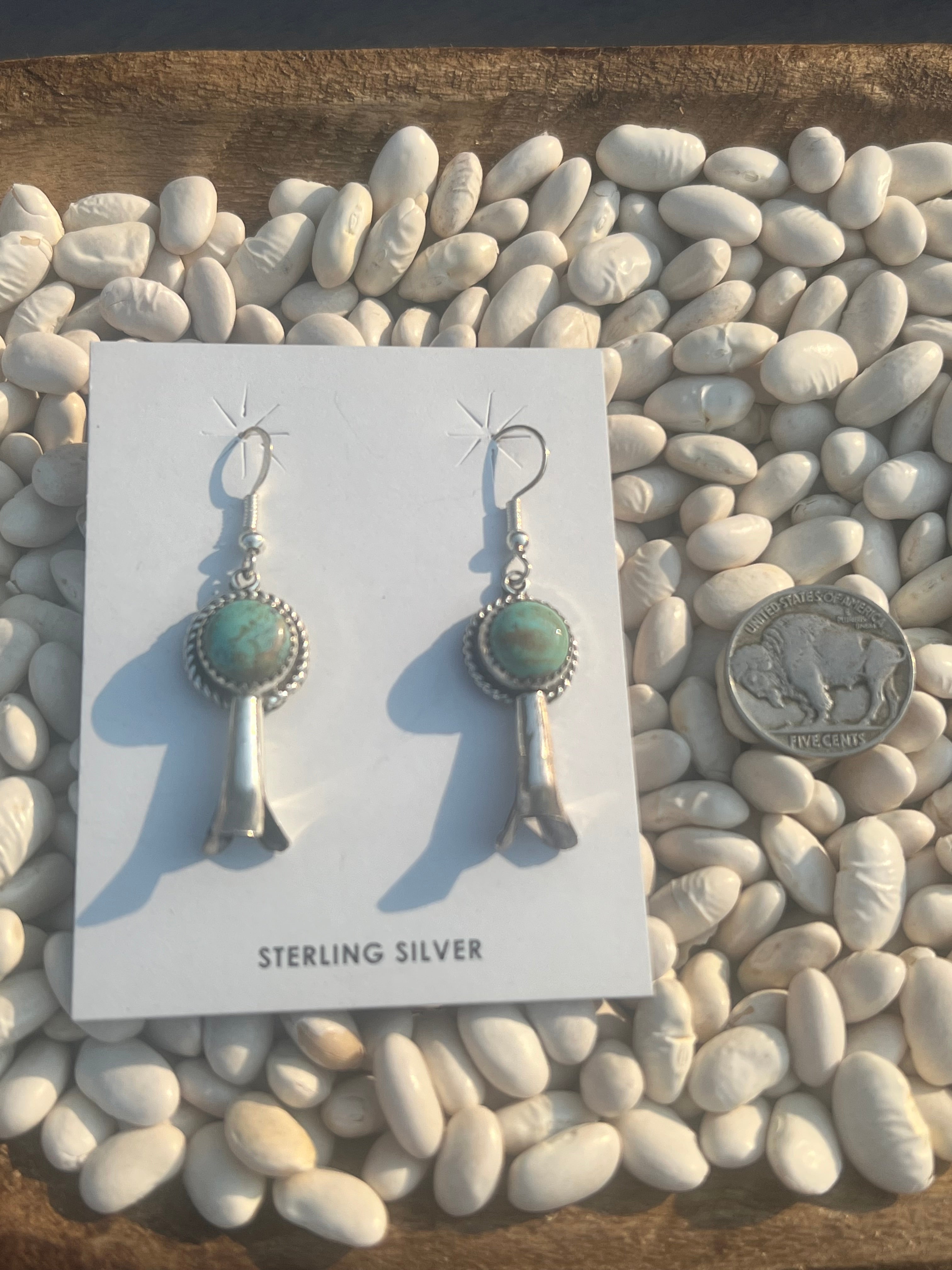 Green Turquoise Blossom Dangles