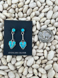 Heart Drop Stud Earrings
