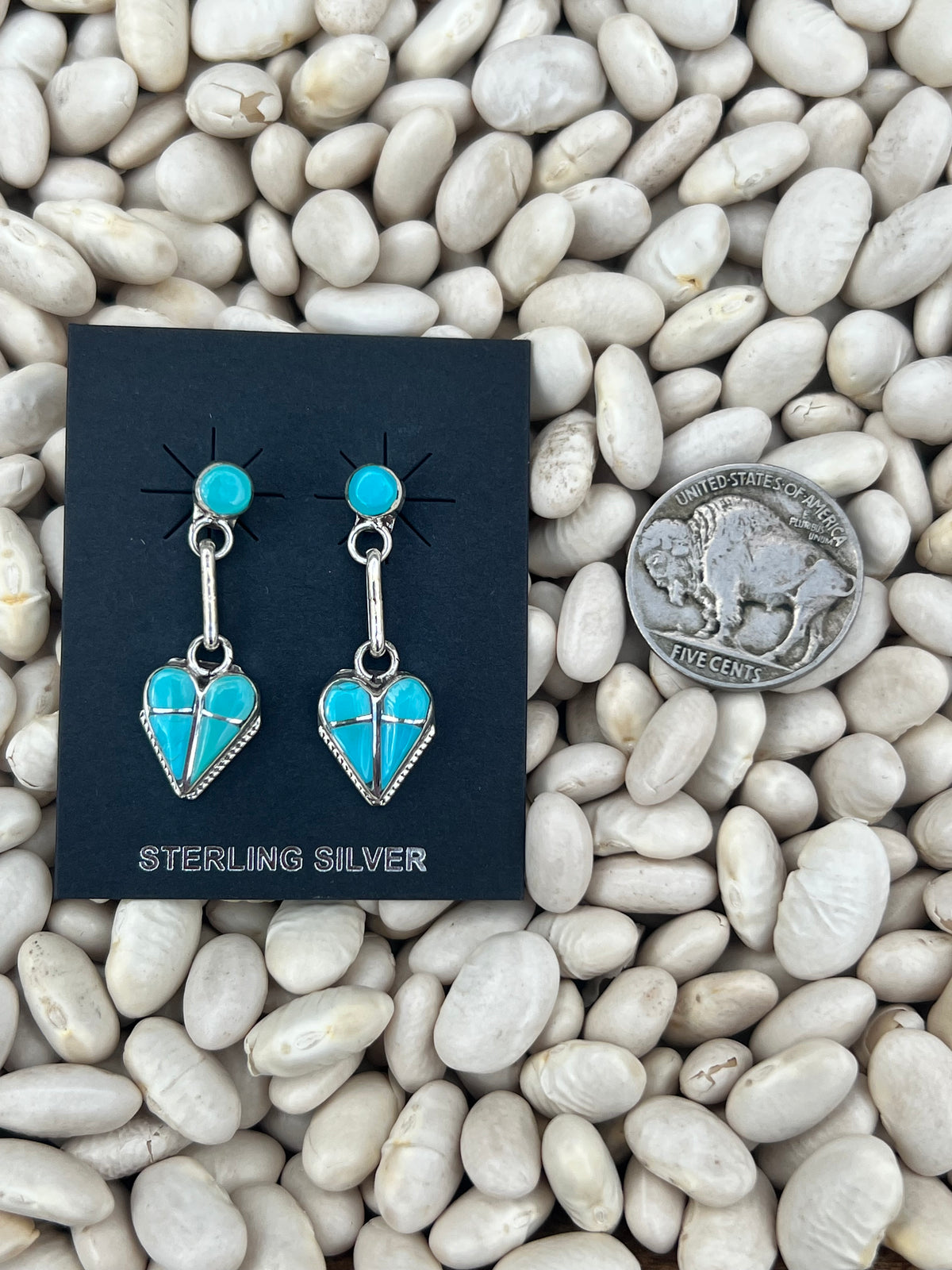 Heart Drop Stud Earrings
