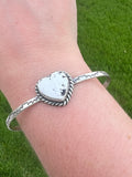 White Buffalo Heart Cuff