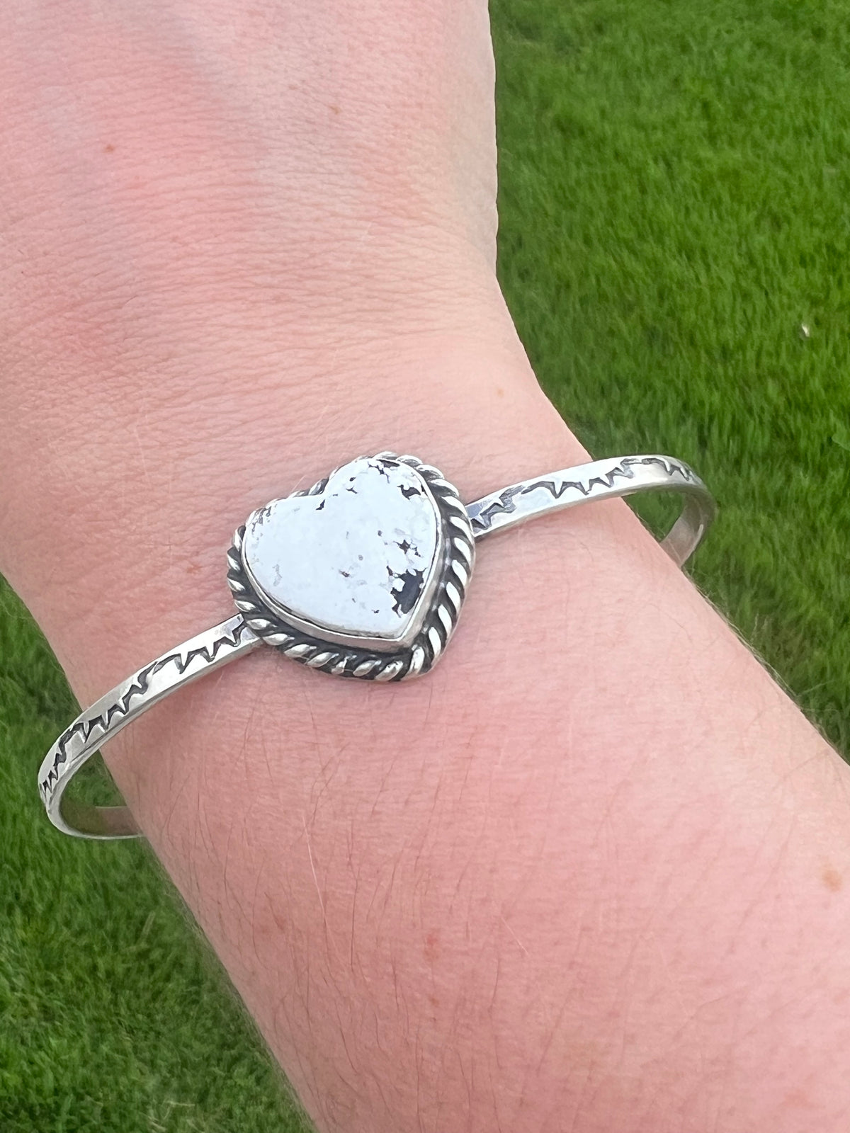 White Buffalo Heart Cuff